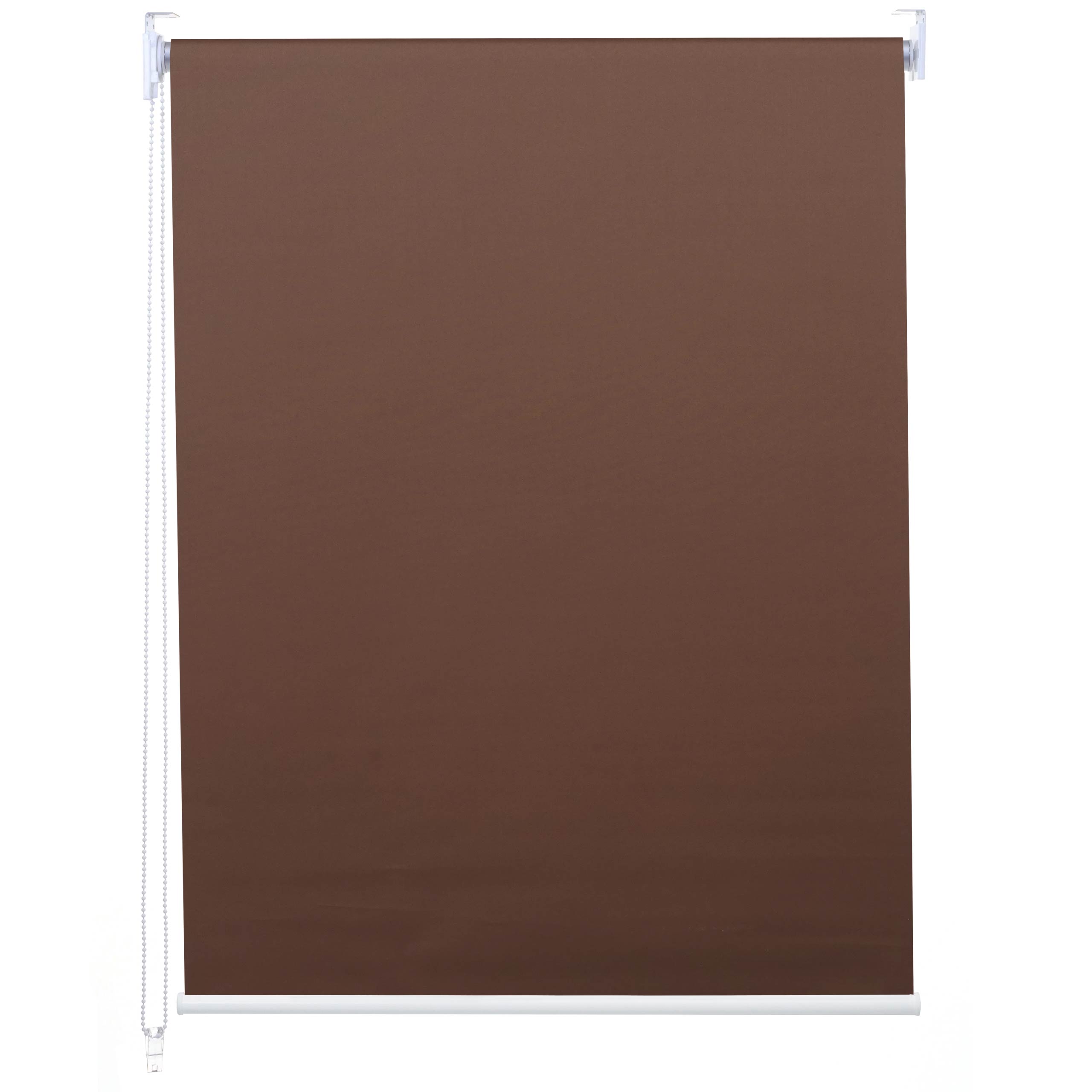 Rollo MCW-D52, Fensterrollo Seitenzugrollo Jalousie, Sonnenschutz Verdunkelung blickdicht 80x230cm ~ braun - Bild 1