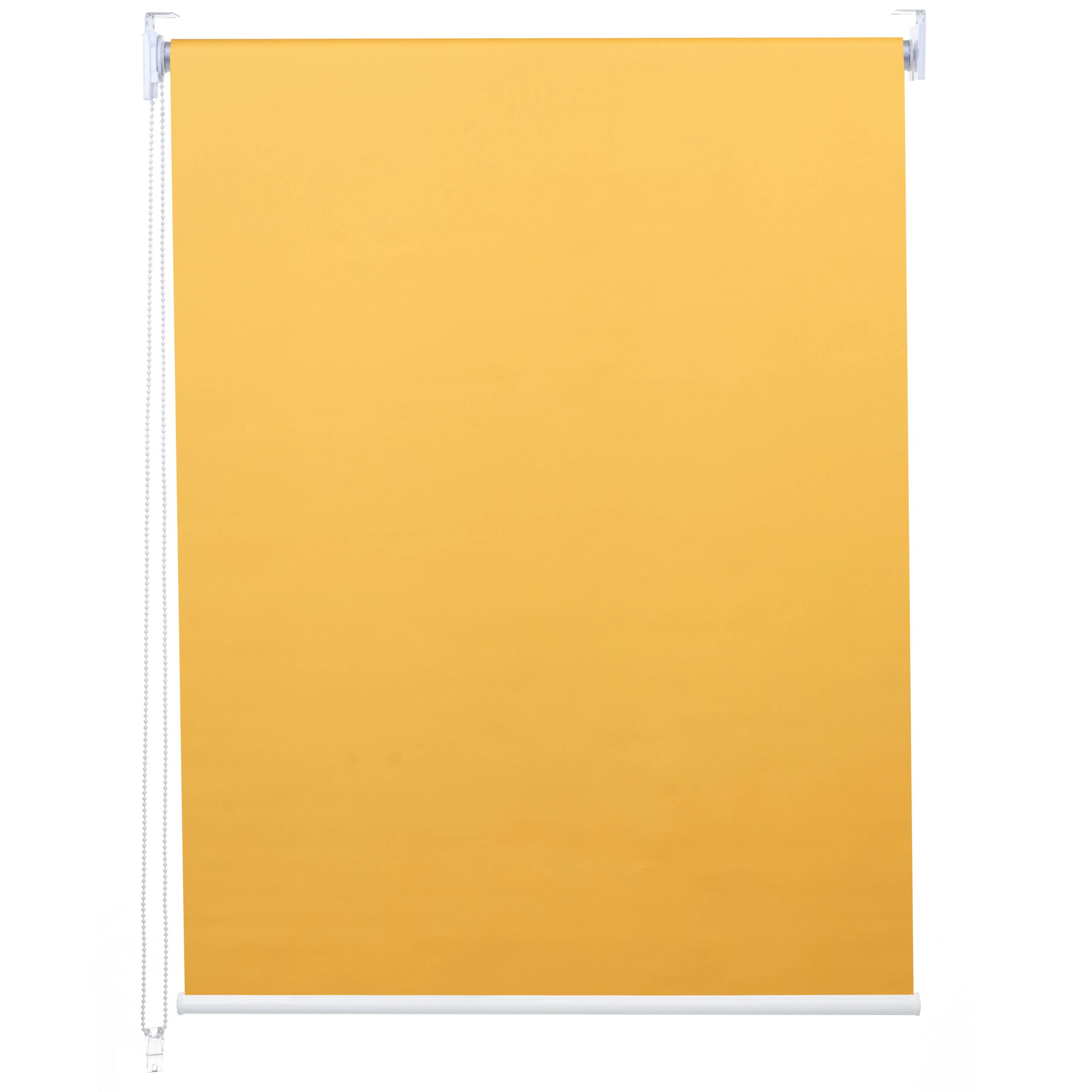 Rollo MCW-D52, Fensterrollo Seitenzugrollo Jalousie, Sonnenschutz Verdunkelung blickdicht 70x230cm ~ gelb - Bild 1
