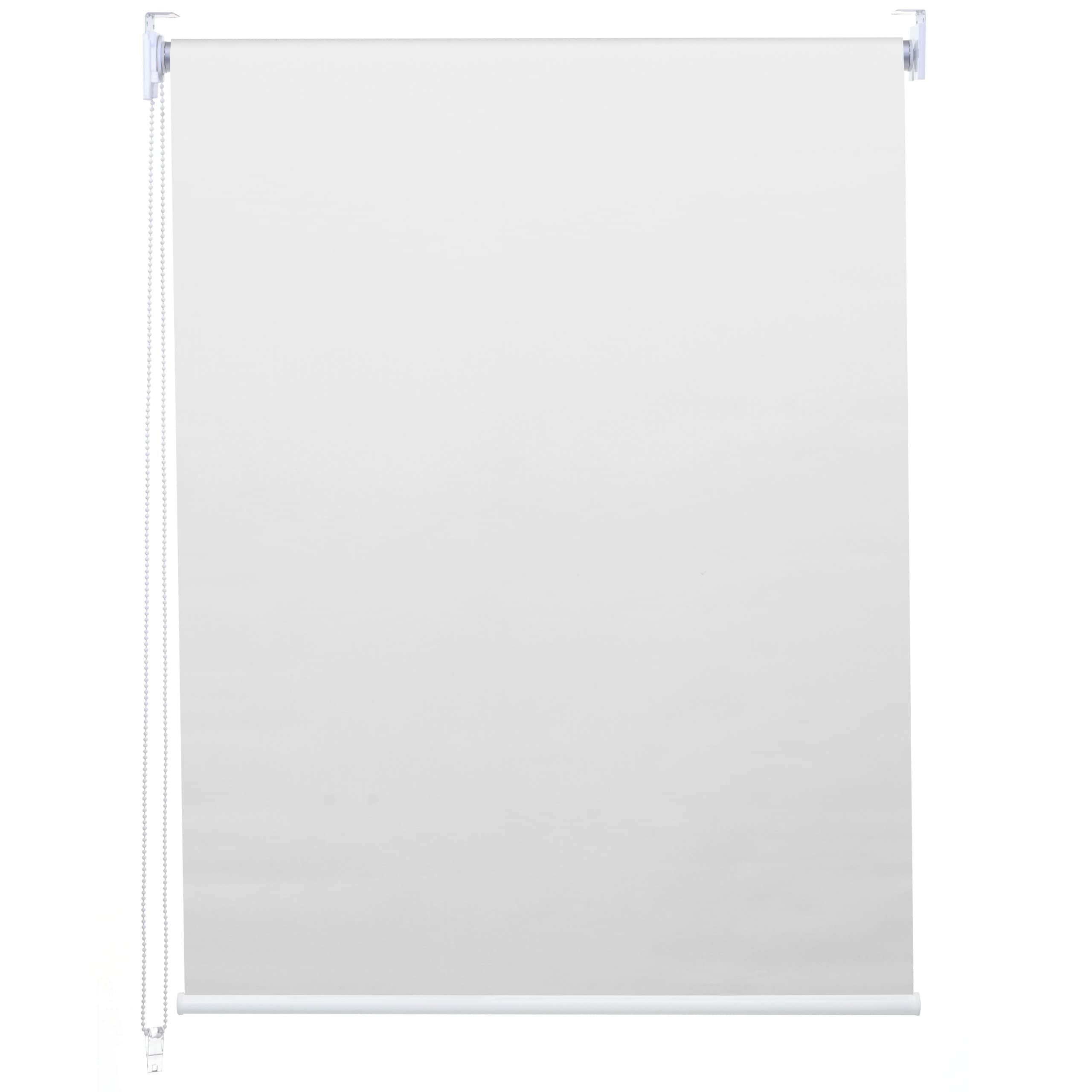 Rollo MCW-D52, Fensterrollo Seitenzugrollo Jalousie, Sonnenschutz Verdunkelung blickdicht 110x160cm ~ wei&szlig; - Bild 1
