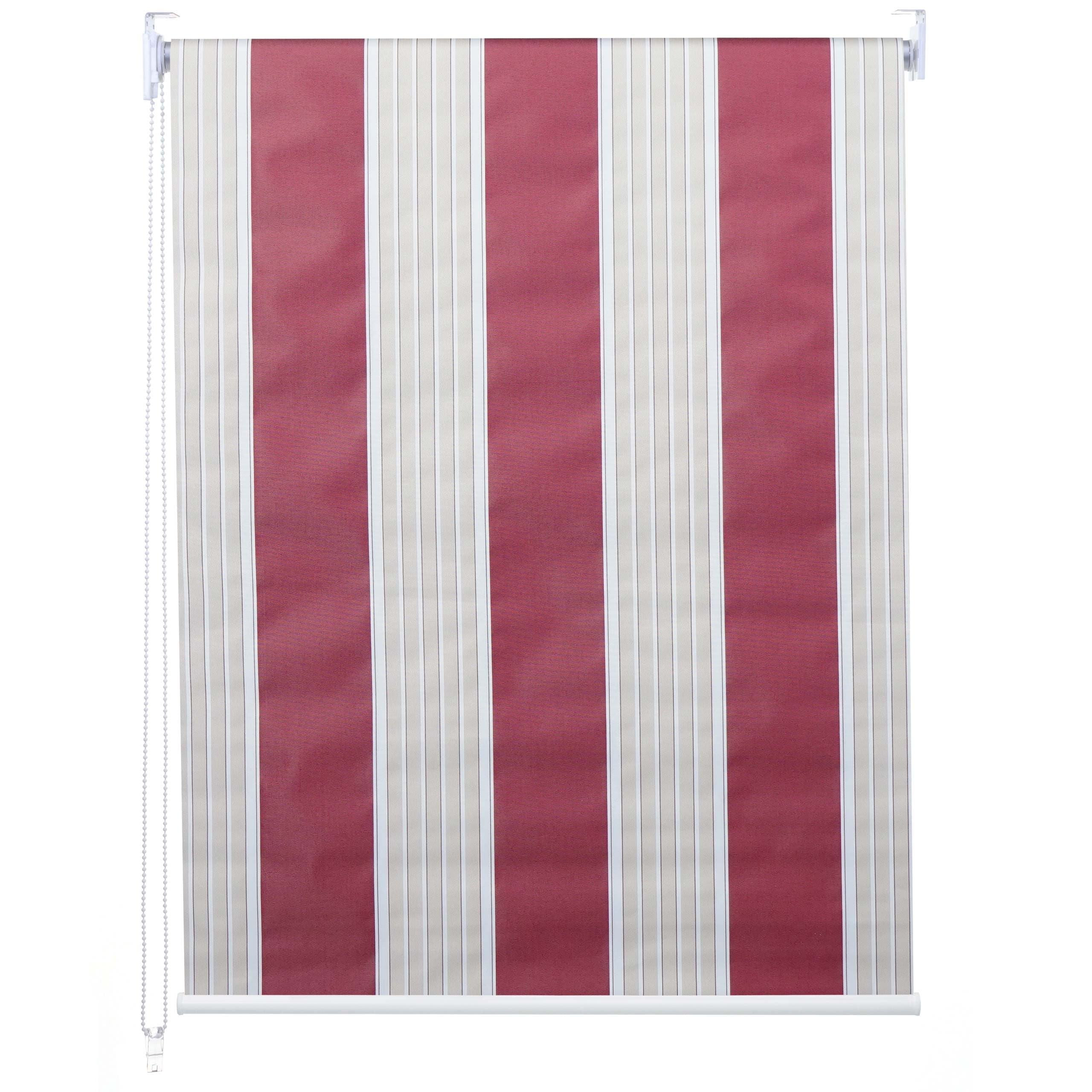 Rollo MCW-D52, Fensterrollo Seitenzugrollo Jalousie, Sonnenschutz Verdunkelung blickdicht 60x160cm ~ rot/wei&szlig;/beige - Bild 1