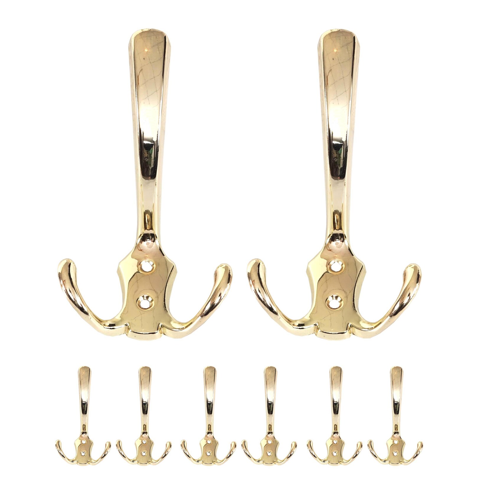 8er-Set Garderobenhaken MCW-D46, Haken Wandhaken Kleiderhaken Set ~ Farbe: gold