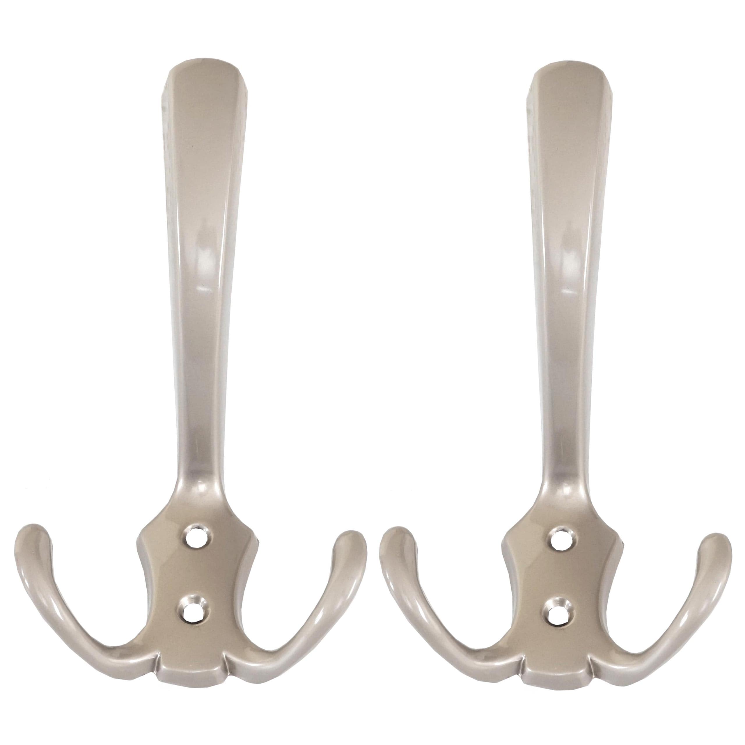 2er-Set Garderobenhaken MCW-D46, Haken Wandhaken Kleiderhaken Set ~ Farbe: silber matt - Bild 1