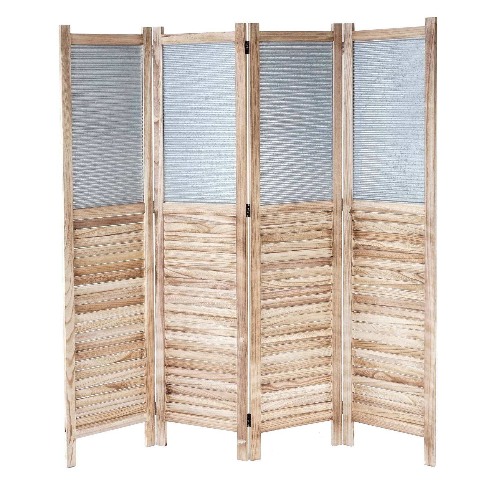 Paravent MCW-D27, Raumteiler Trennwand spanische Wand Sichtschutz, Holz Metall 170x160x2cm | 04057651297996