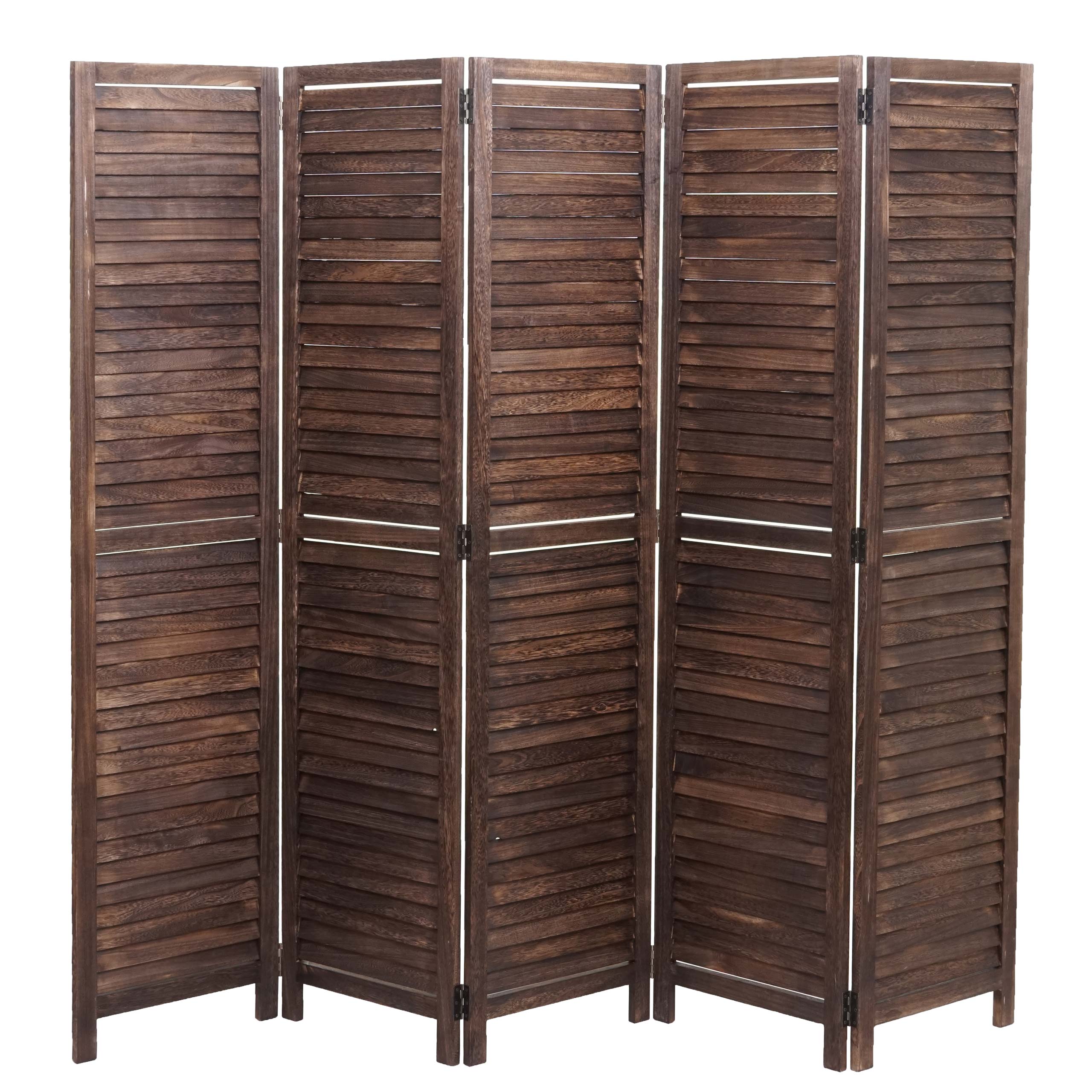 Paravent MCW-C30, Raumteiler Trennwand Sichtschutz, Shabby-Look Vintage, 170x205cm ~ braun - Bild 1