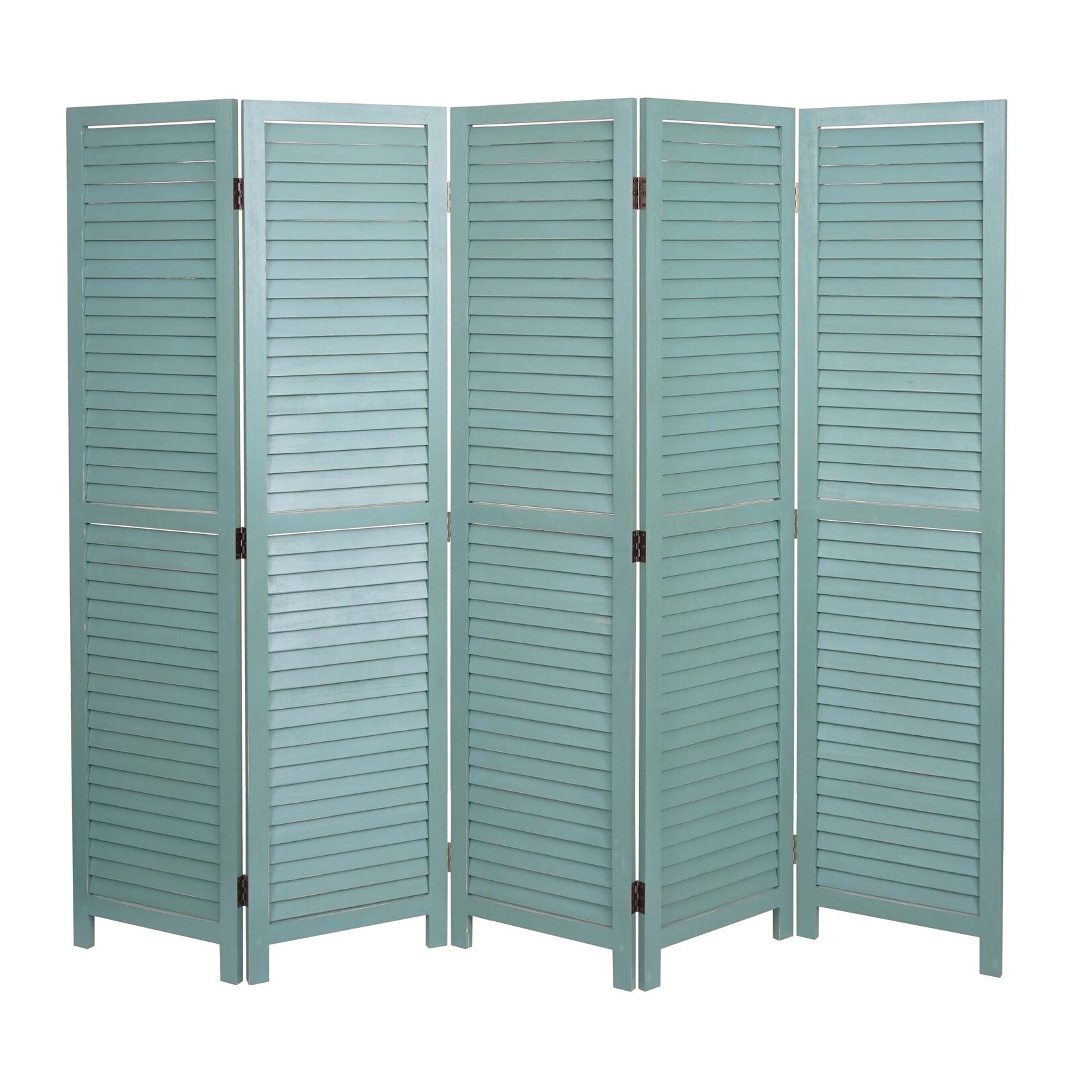 Paravent MCW-C30, Raumteiler Trennwand Sichtschutz, Shabby-Look Vintage, 170x205cm ~ grün | 04057651534008