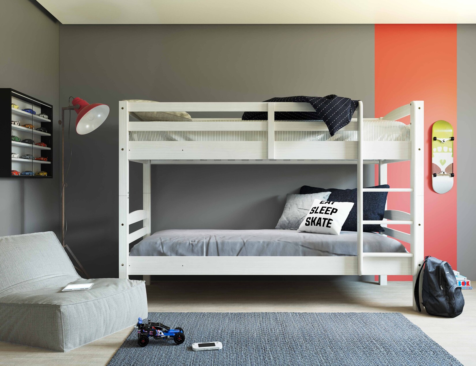 Inter Link Etagenbett Annika 90×190 cm Kiefer Massivolz weiss lackiert | 04010340292603