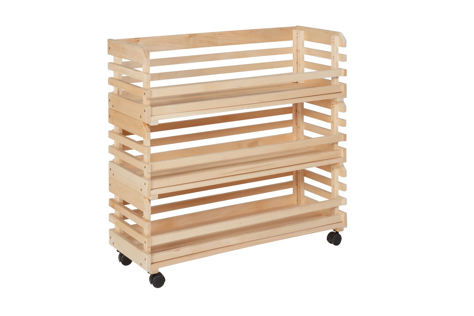 Inter Link 3 Holzkisten auf Rollen – Stapelbar 79cm | 04010340614504