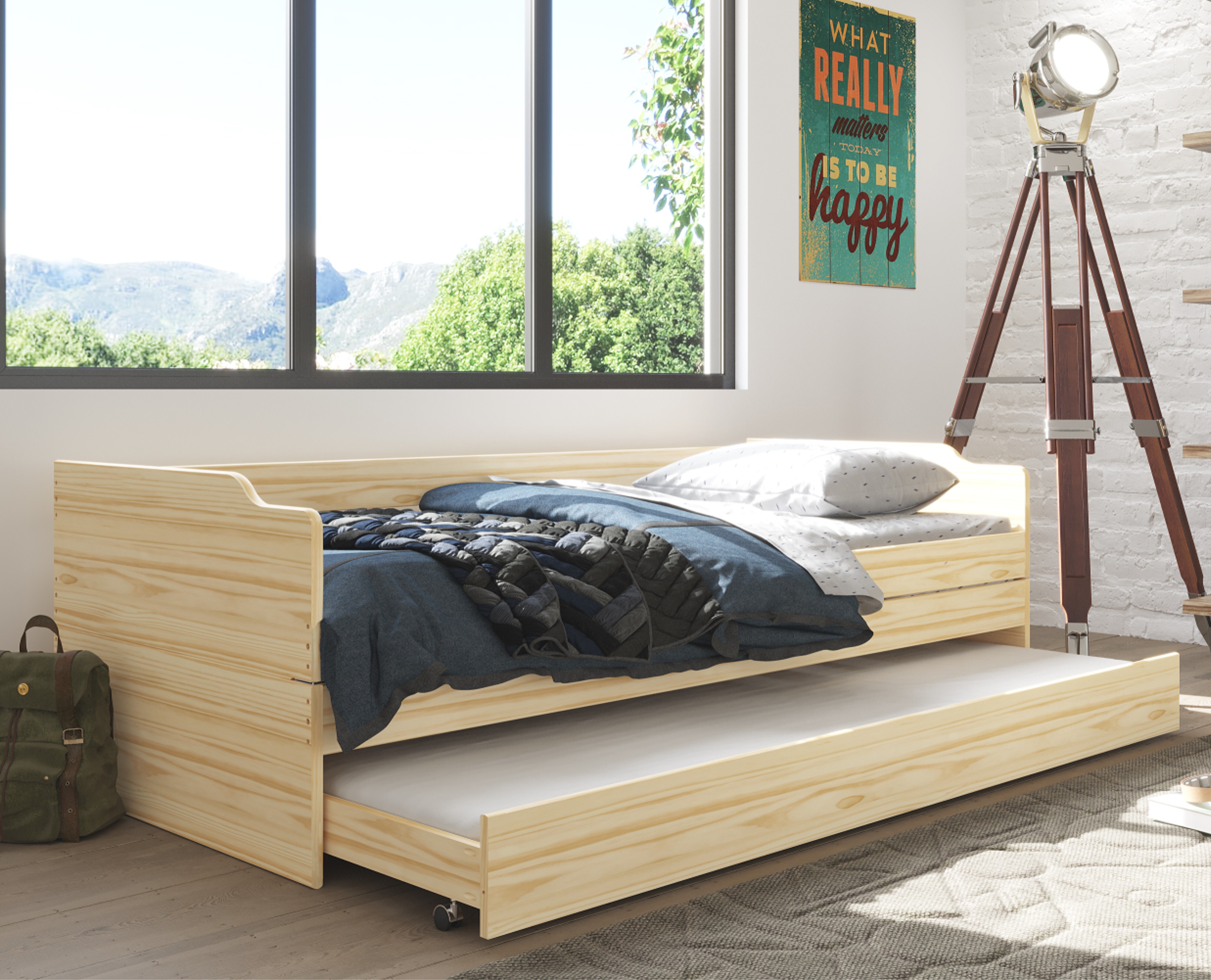 Inter Link Funktionsbett &bdquo;Aus eins mach drei&ldquo; - 3 Liegefl&auml;chen - 90 x 200 - versch. Farben - Farblos - Bild 1