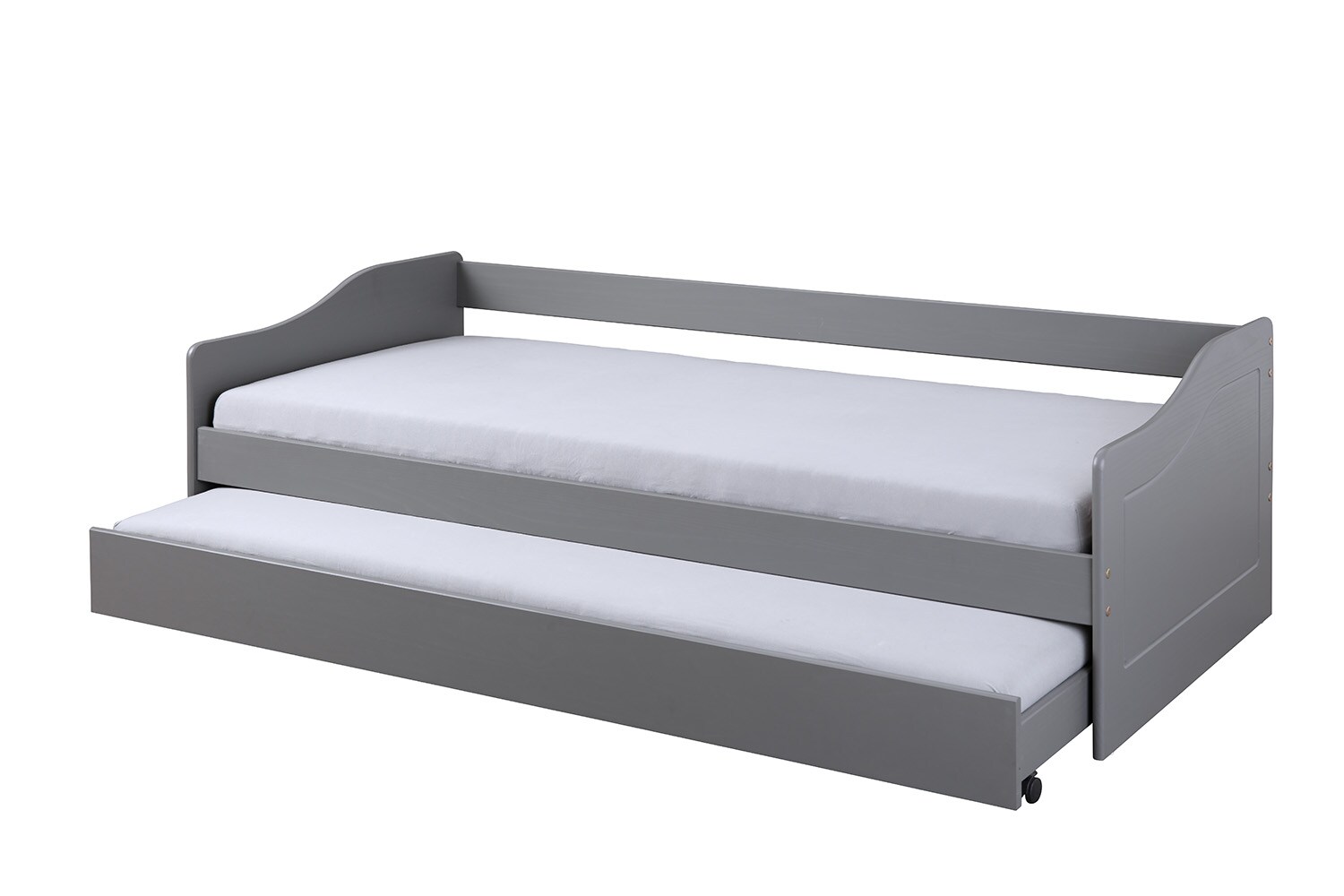 Inter Link Funktionsbett Kinderbett Malte 90×200 cm inkl. Ausziehbett – Grau | 04010340861106