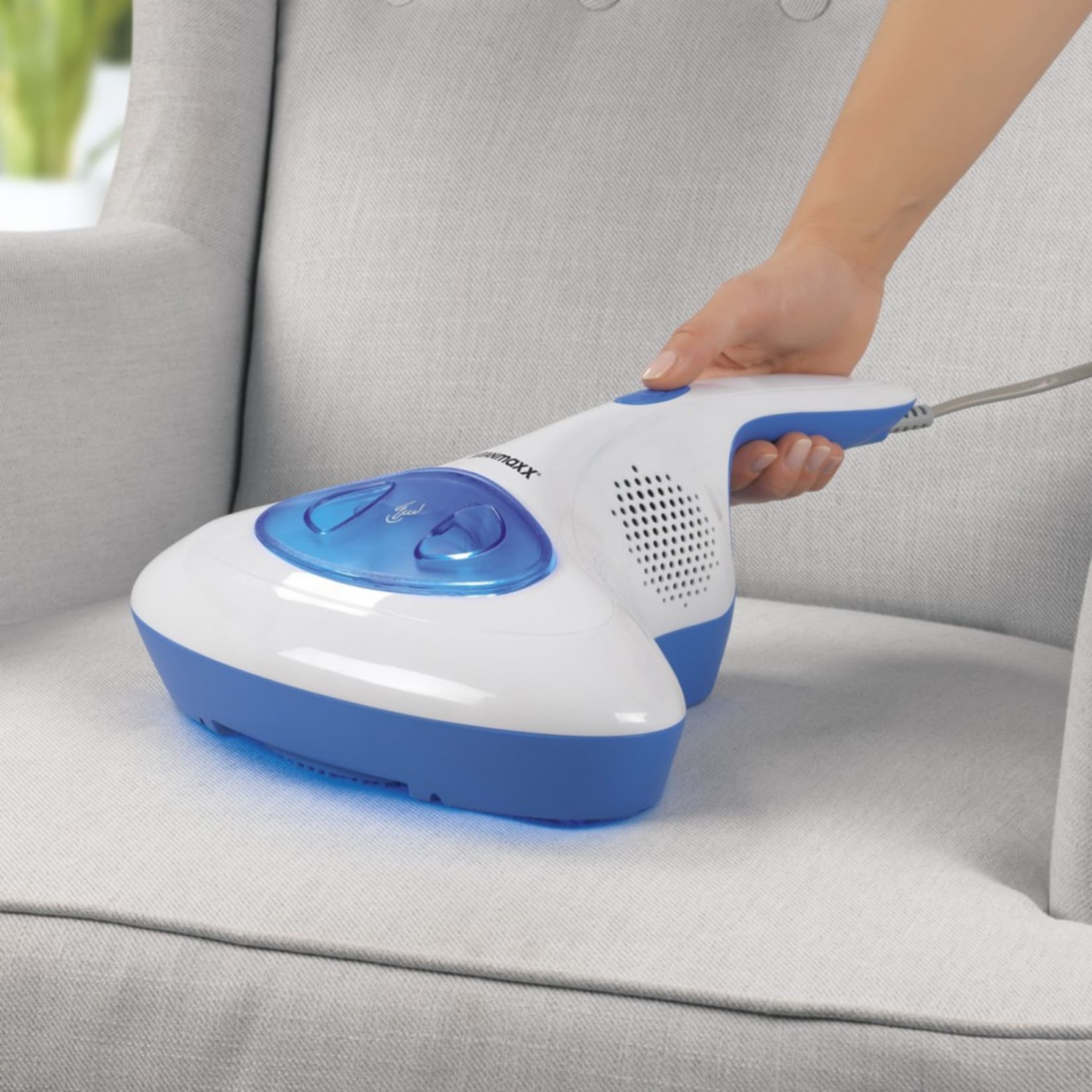 CLEANmaxx Milben-Handstaubsauger mit UV-C-Licht 300W blau/wei&szlig; - Bild 1