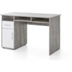 Serie Büro, Schreibtisch 125 x 60 cm, mit 1 Tür und 1 Schublade, Beton/Weiß Dekor