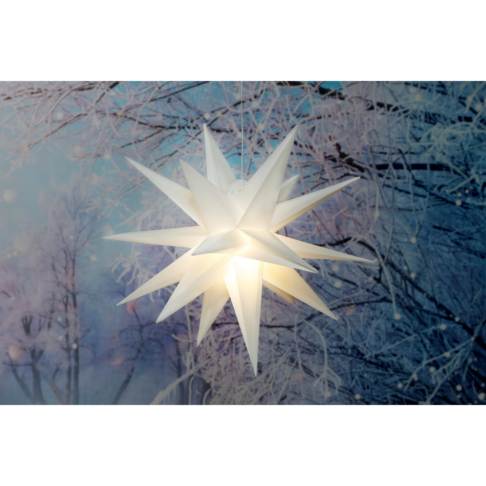 Dekor Led Leuchtstern In 3d Optik Weiss Online Kaufen Bei Netto