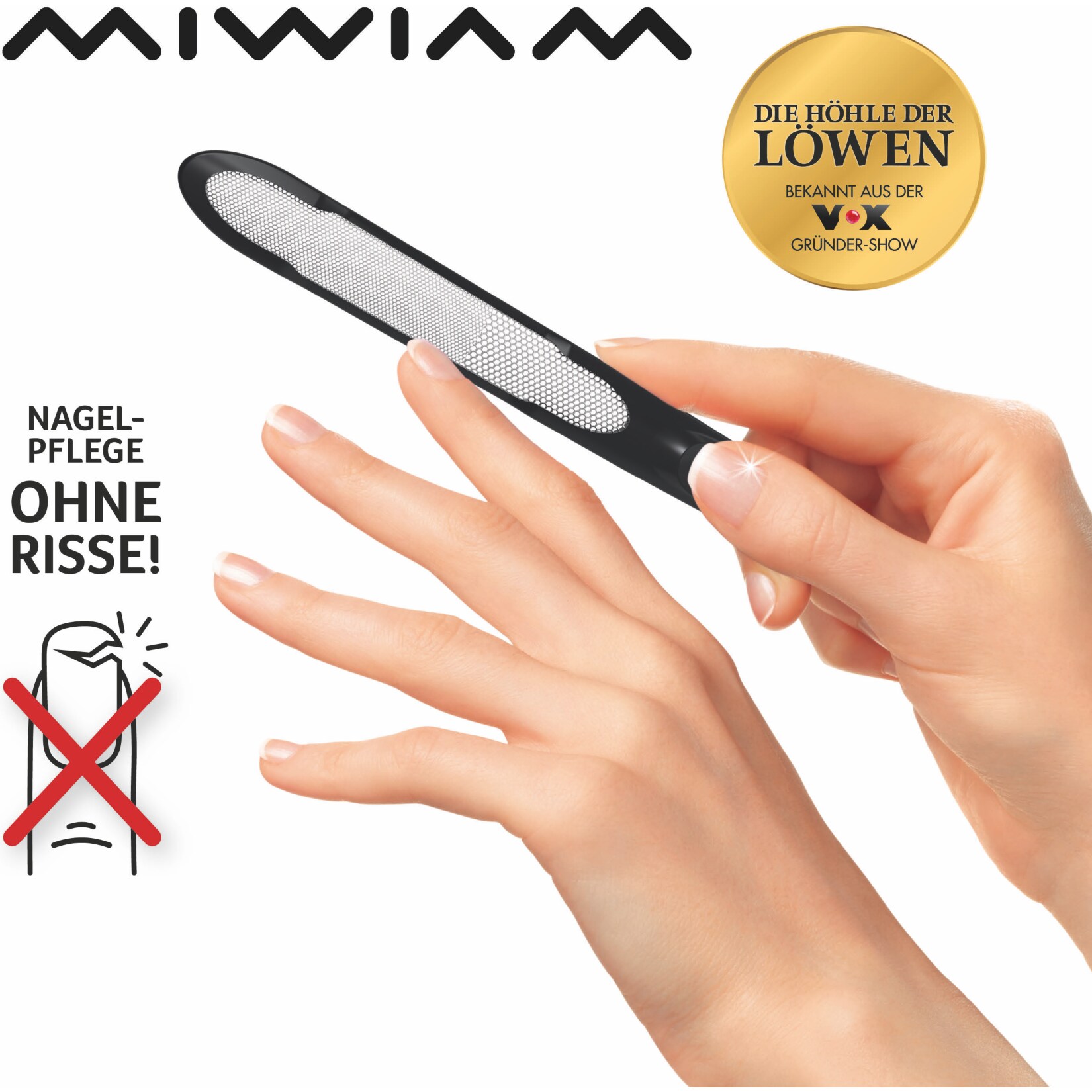 MIWIAM Nagelfeile 18,5 cm schwarz, mint, flieder