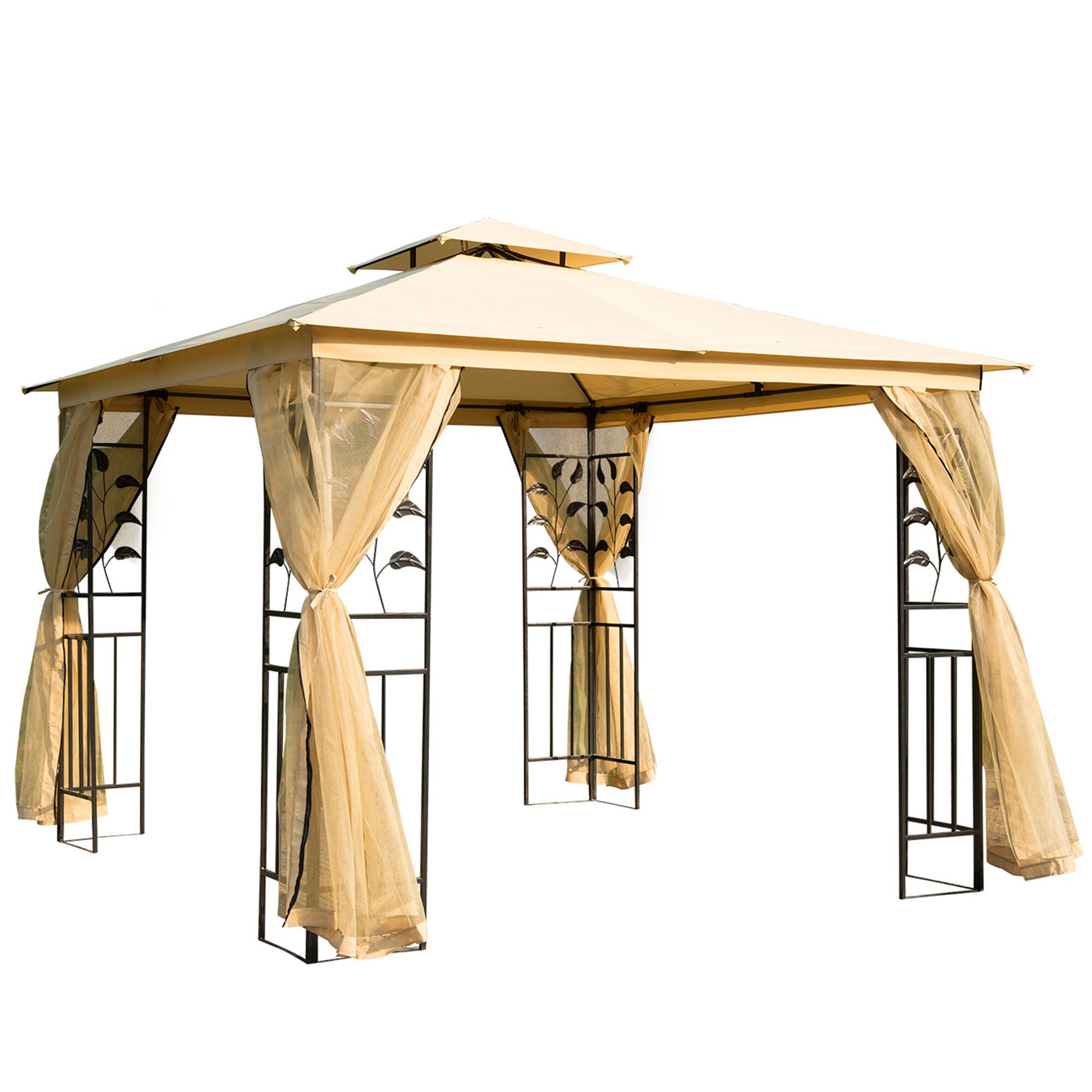 Outsunny Pavillon Stahl, 180g/m&sup2; Polyester - Bild 1