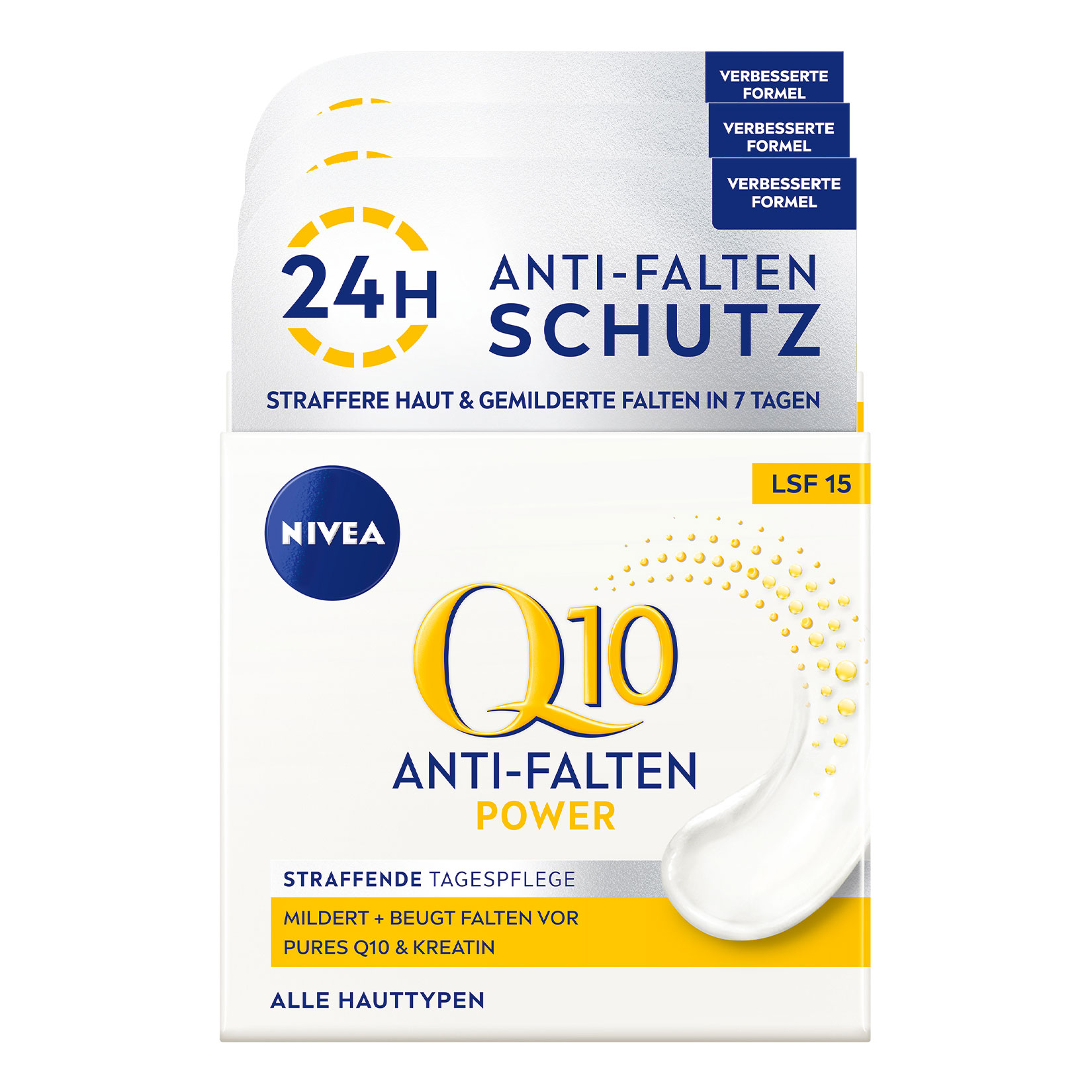 NIVEA Q10 Anti-Falten Power Straffende Tagespflege 50 ml, 3er Pack - Bild 1