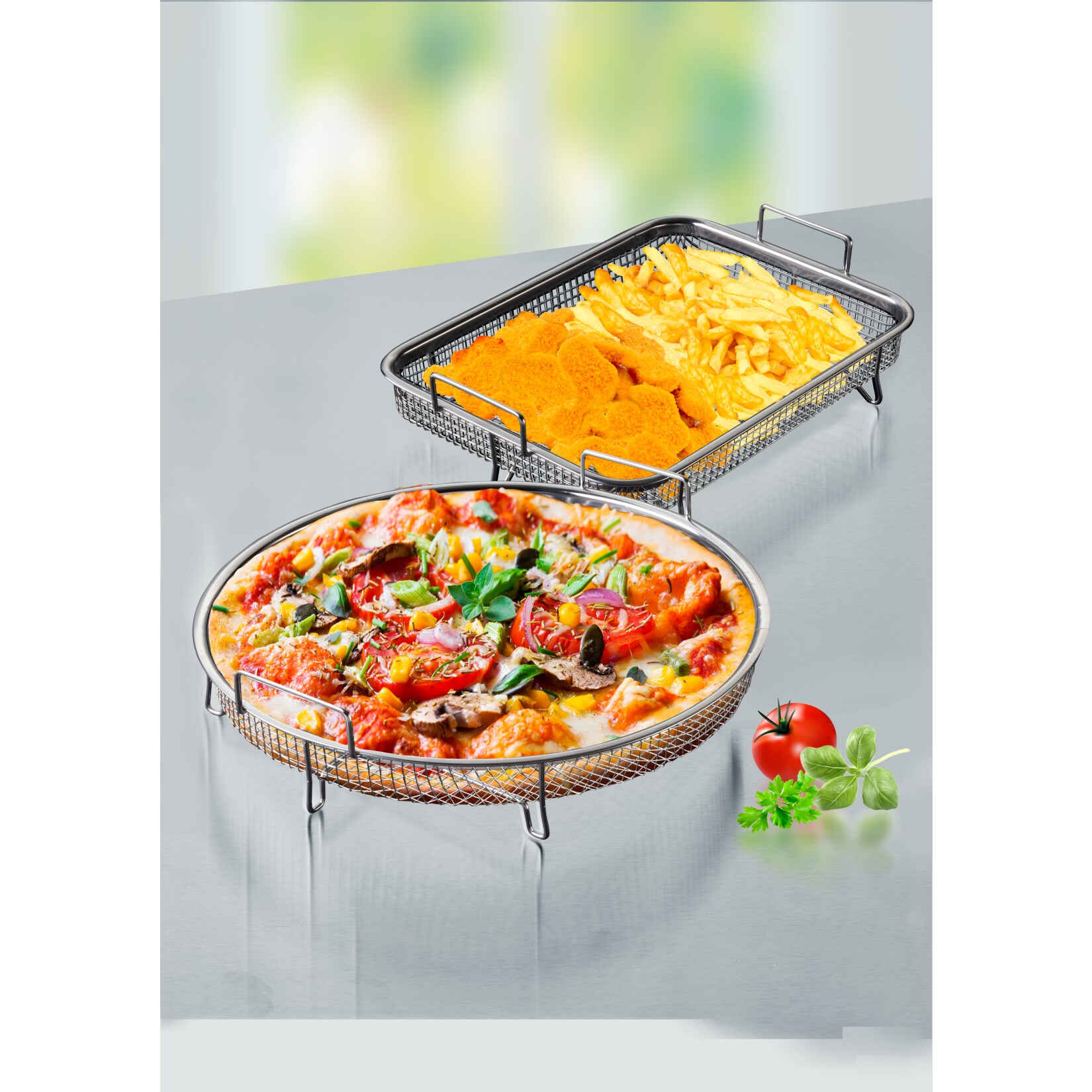 Ceraflon Grillkorb-Set 2tlg., Edelstahl - Bild 1