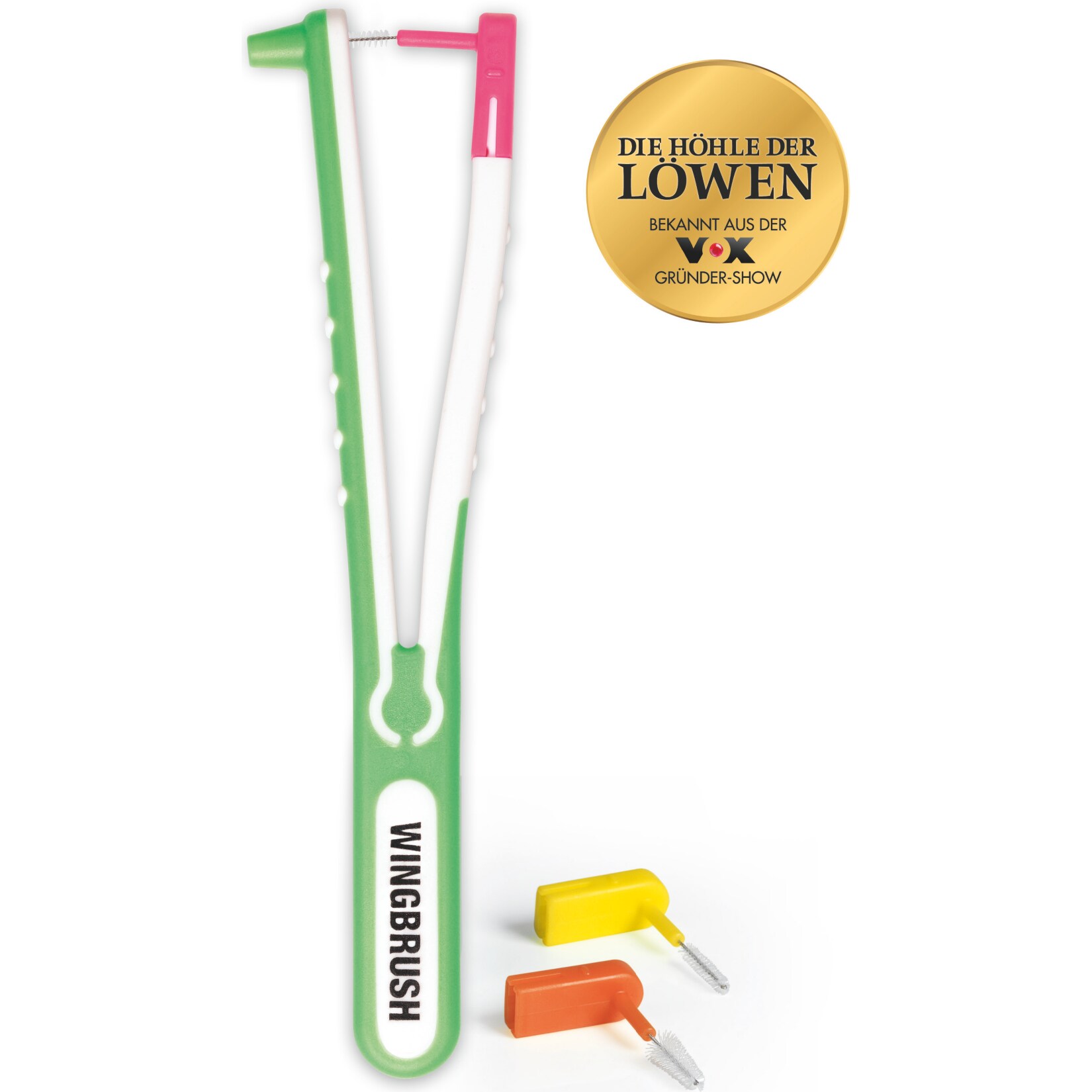 Wingbrush Interdentalb&uuml;rste Starter-Kit 4-tlg. wei&szlig;/gr&uuml;n mit 3 Aufs&auml;tzen (XS, S, M/L) - Bild 1