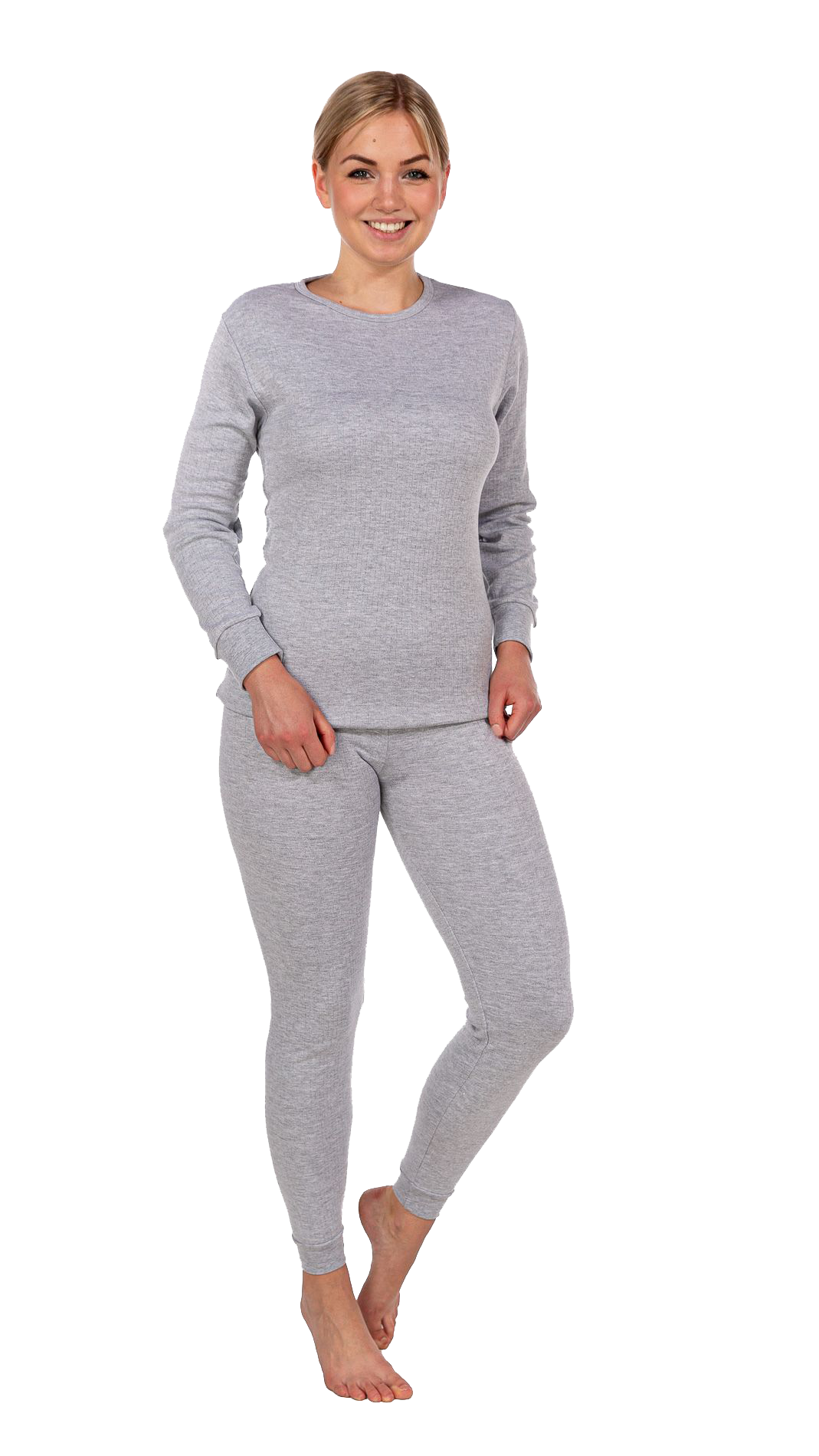 SoC Damen Thermo Unterw&auml;sche Set - grau melange, Gr. M - Bild 1