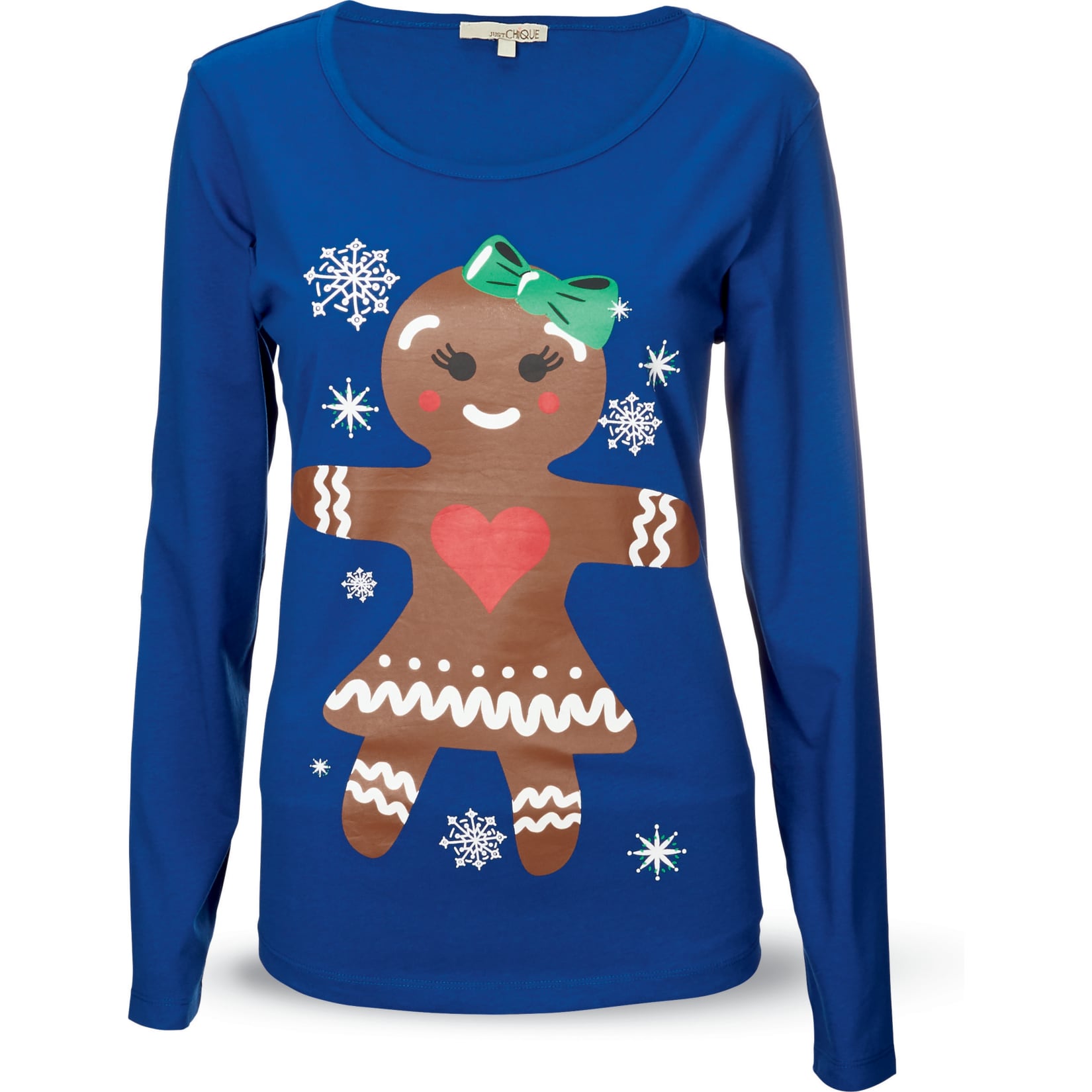 Damen Christmas Longsleeve - blau, Gr. M - Bild 1