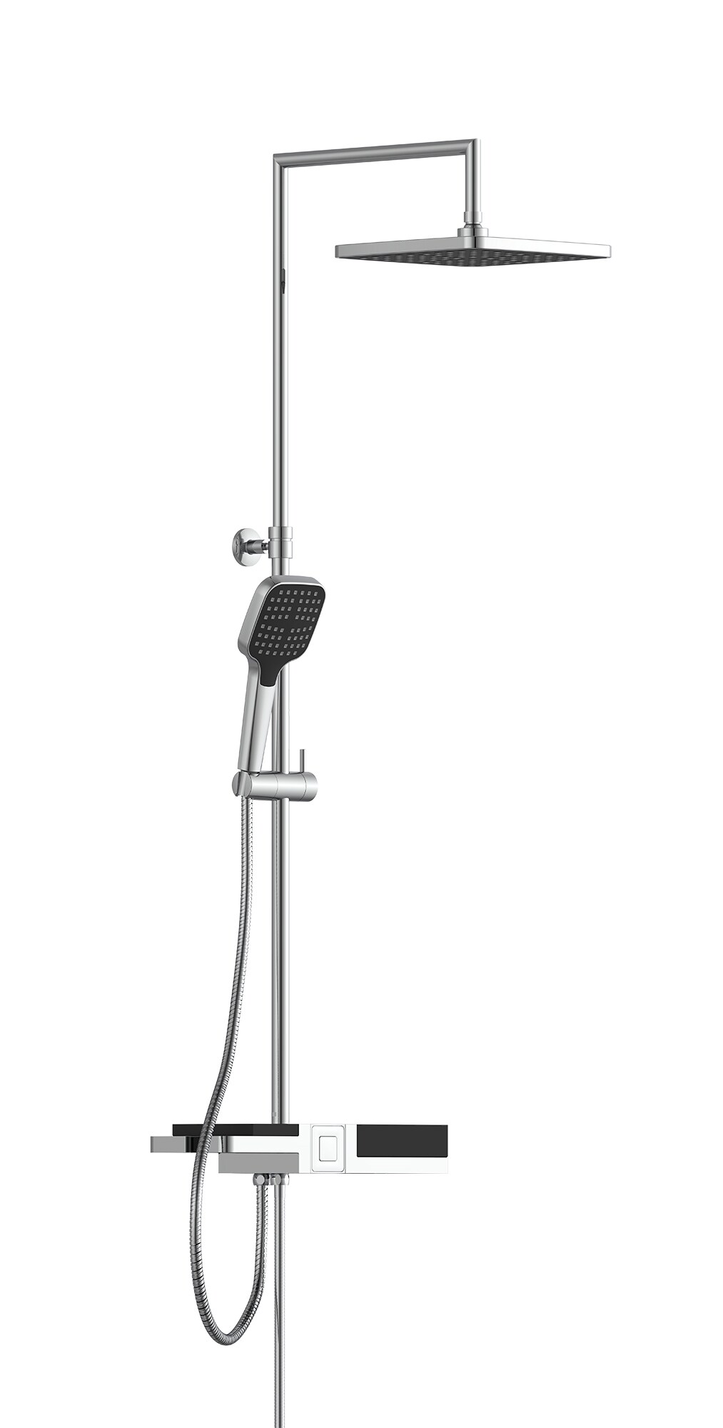 Sch&uuml;tte &Uuml;berkopf-Brauseset Blueperl Chrom/Schwarz, mit Ablage - Bild 1