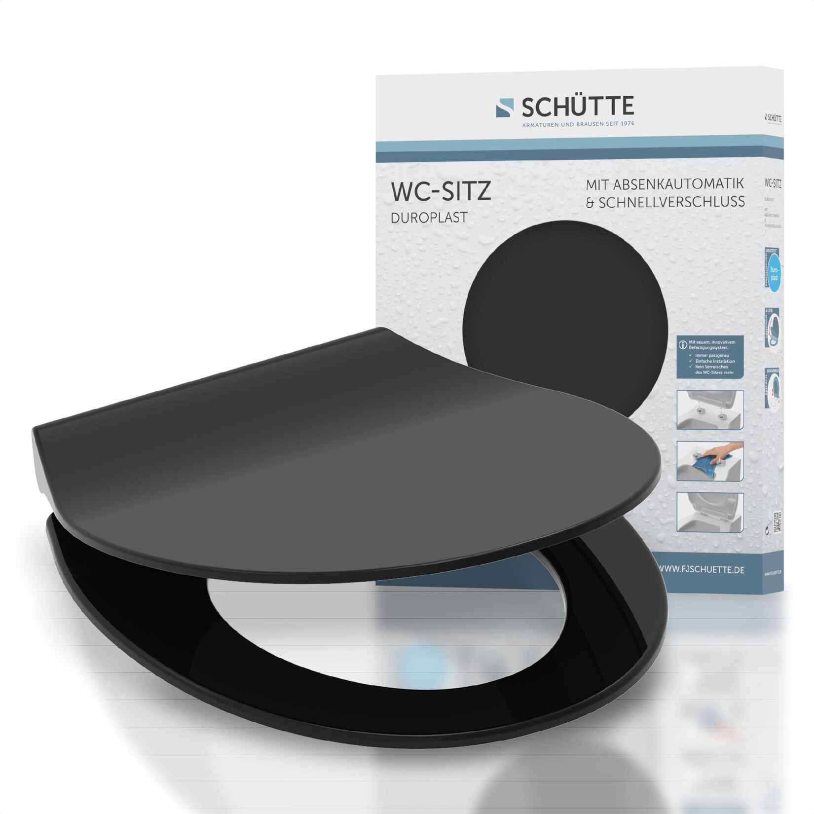 Schütte Duroplast WC-Sitz Slim Black | 04008431827100