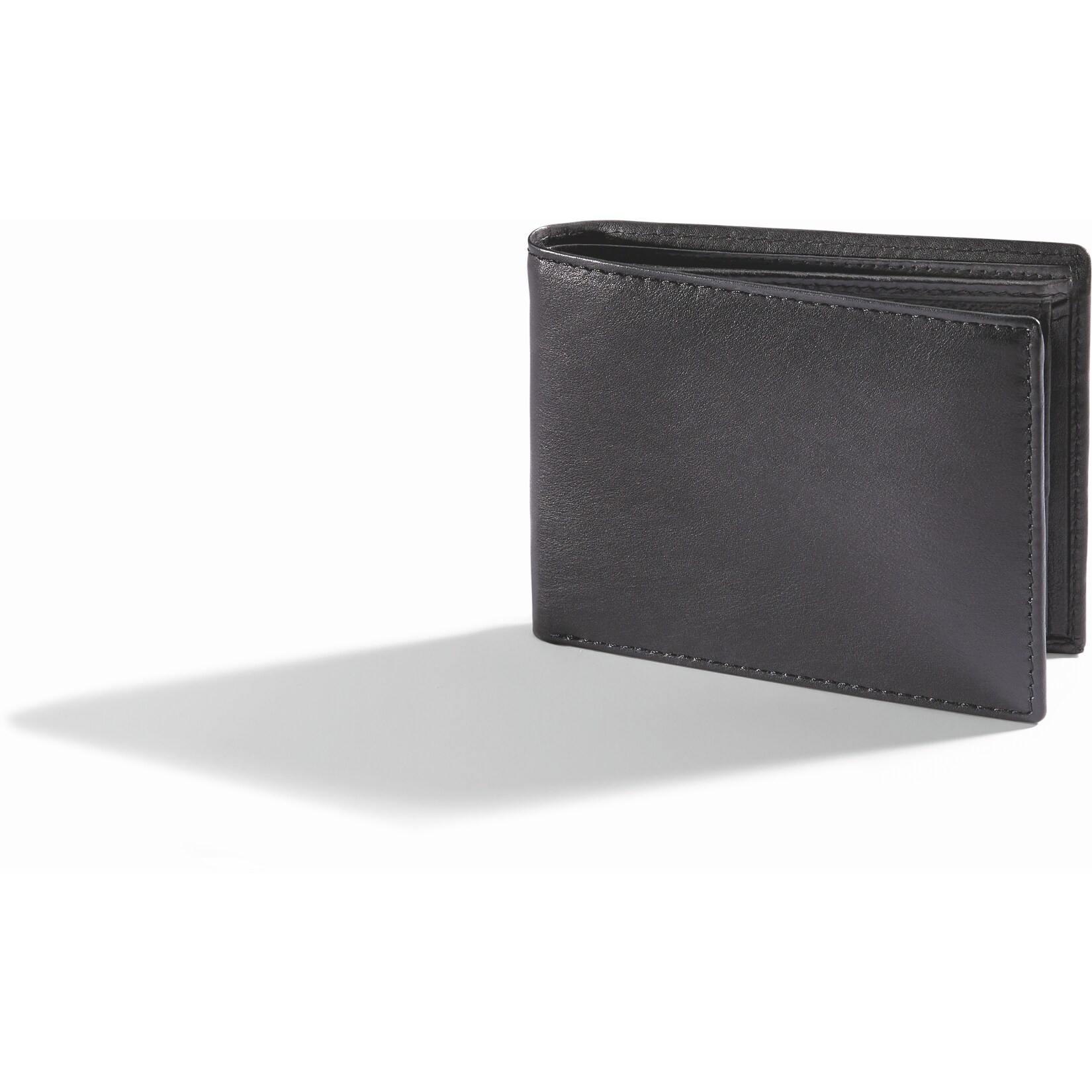 Spirit of Colours Herren Ledergeldb&ouml;rse mit RFID Ausleseschutzfolie - Ziegennappaleder, ca. 12,5 x 9,5 cm - schwarz - Bild 1