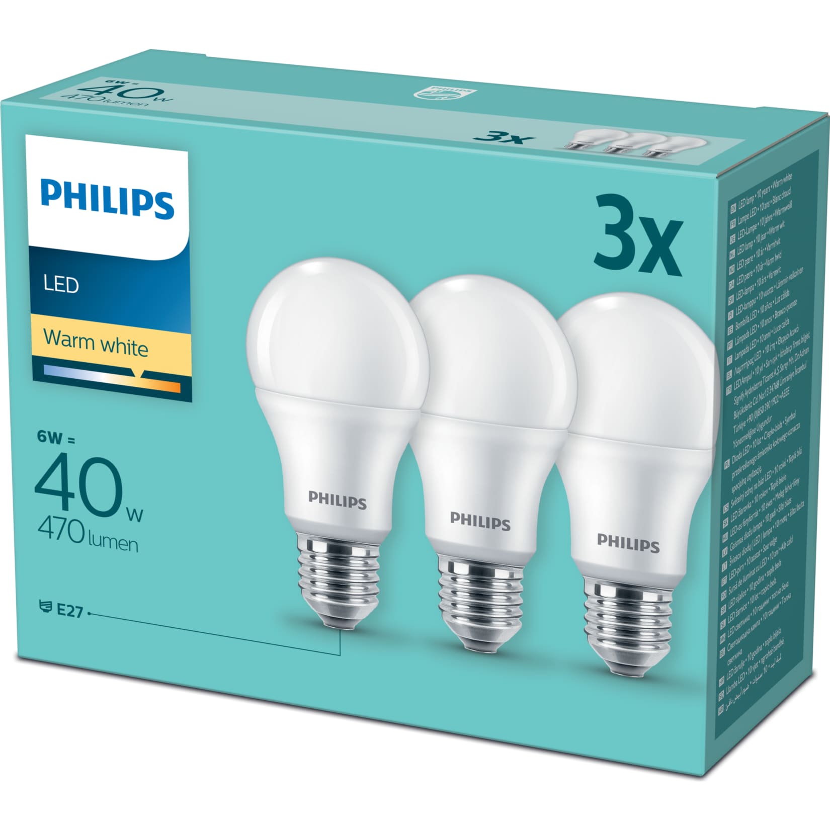 Philips LED Birne E27 40W 3er Pack - Bild 1