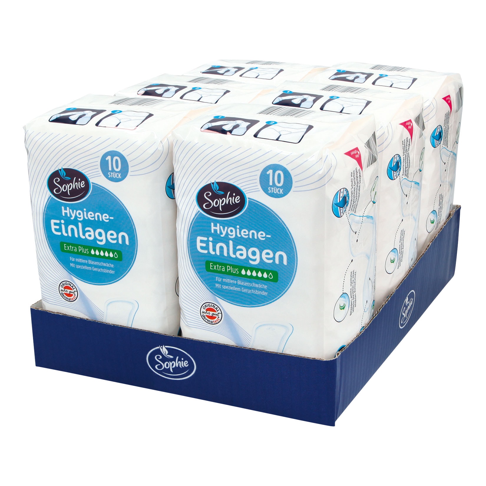 Sophie Hygiene-Einlagen "Extra Plus" 10 St&uuml;ck, 6er Pack - Bild 1