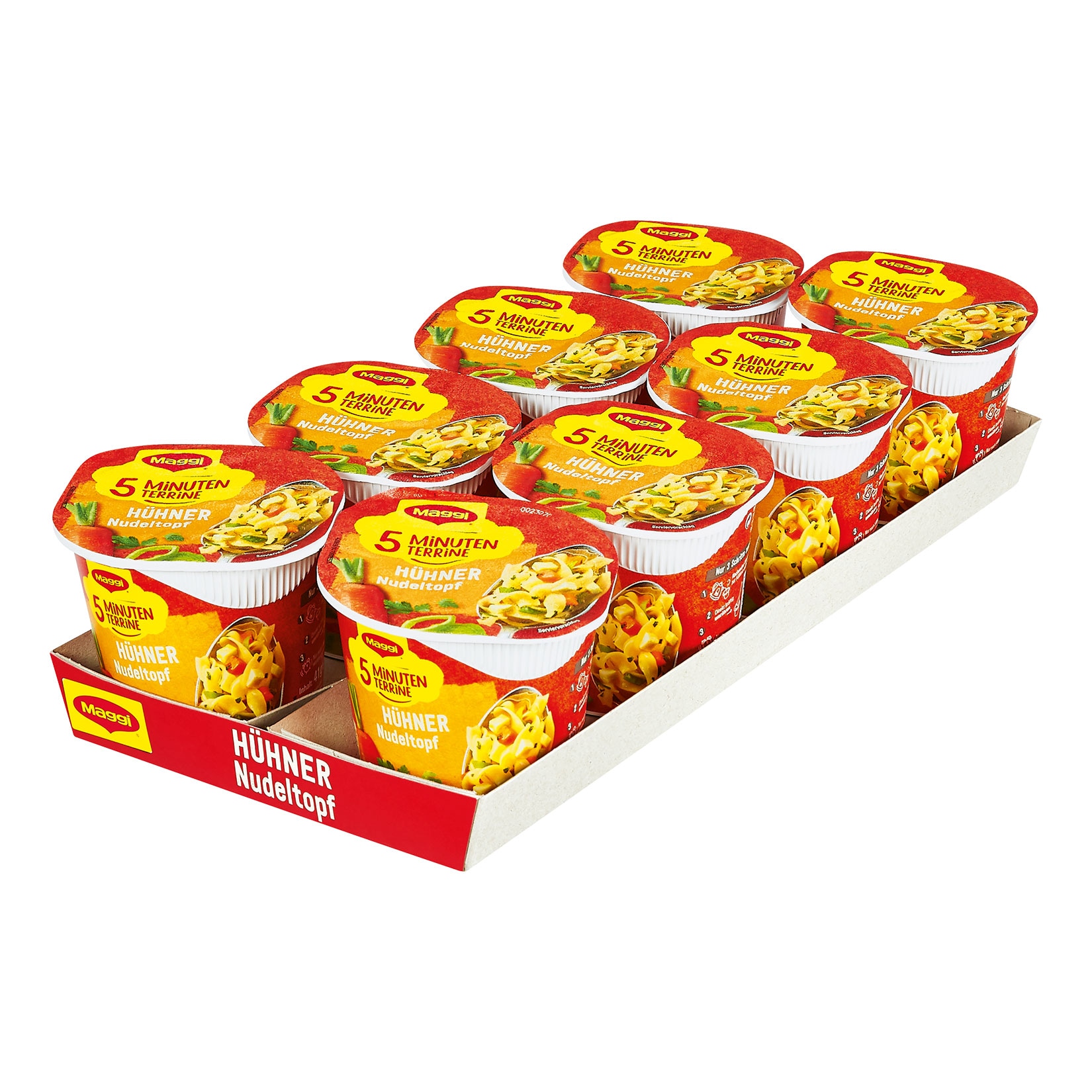 Maggi 5 Minuten Terrine H&uuml;hner-Nudeltopf 41 g, 8er Pack - Bild 1