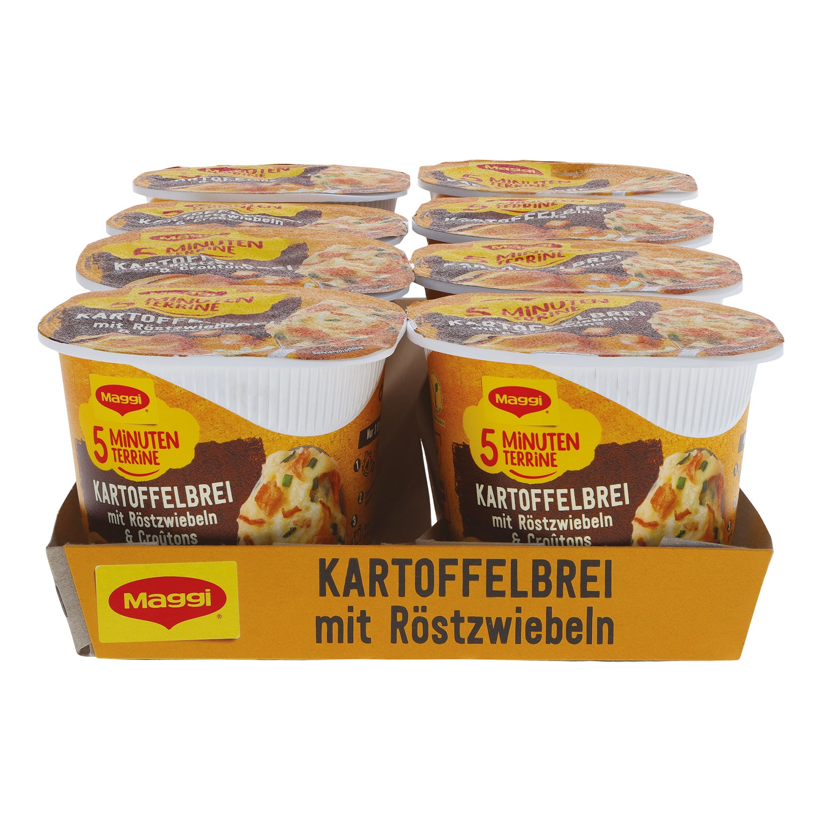 Maggi 5 Minuten Terrine Kartoffelbrei mit R&ouml;stzwiebeln 56 g, 8er Pack - Bild 1
