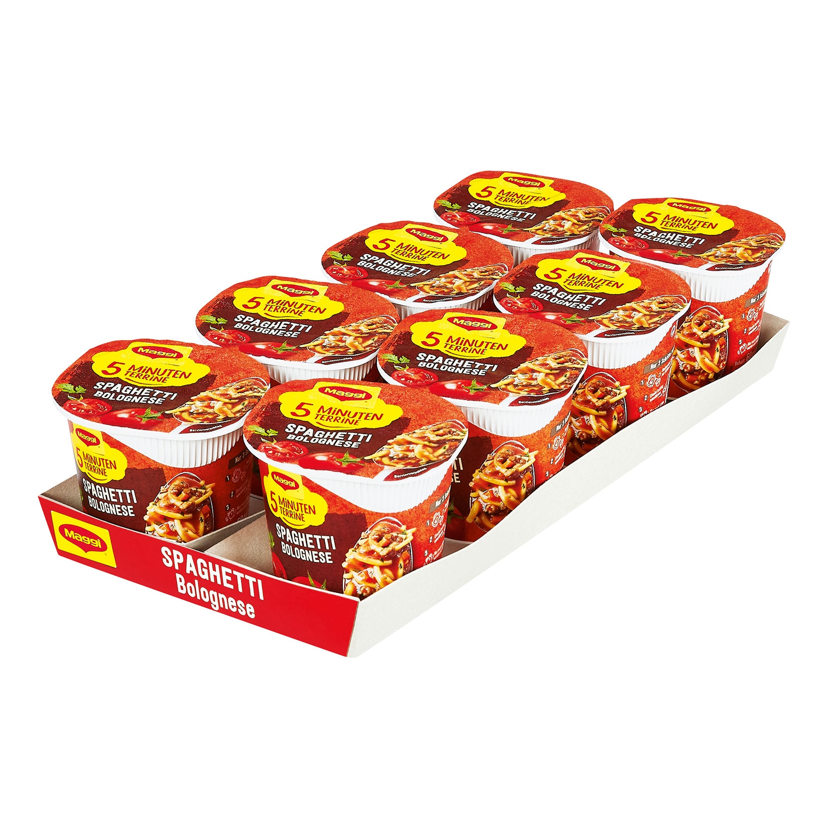Maggi 5 Minuten Terrine Spaghetti Bolognese 60 g, 8er Pack - Bild 1