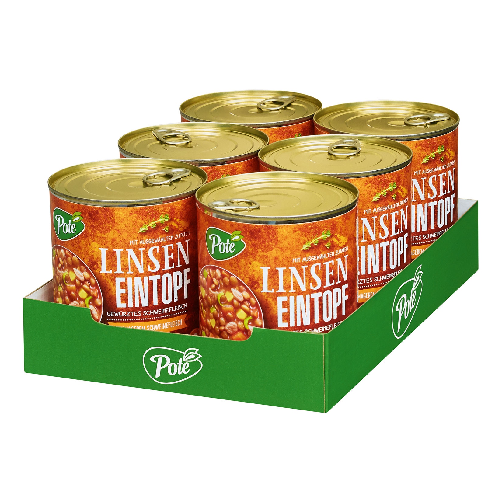 Pote Linseneintopf mit Schweinefleisch 800 g, 6er Pack - Bild 1