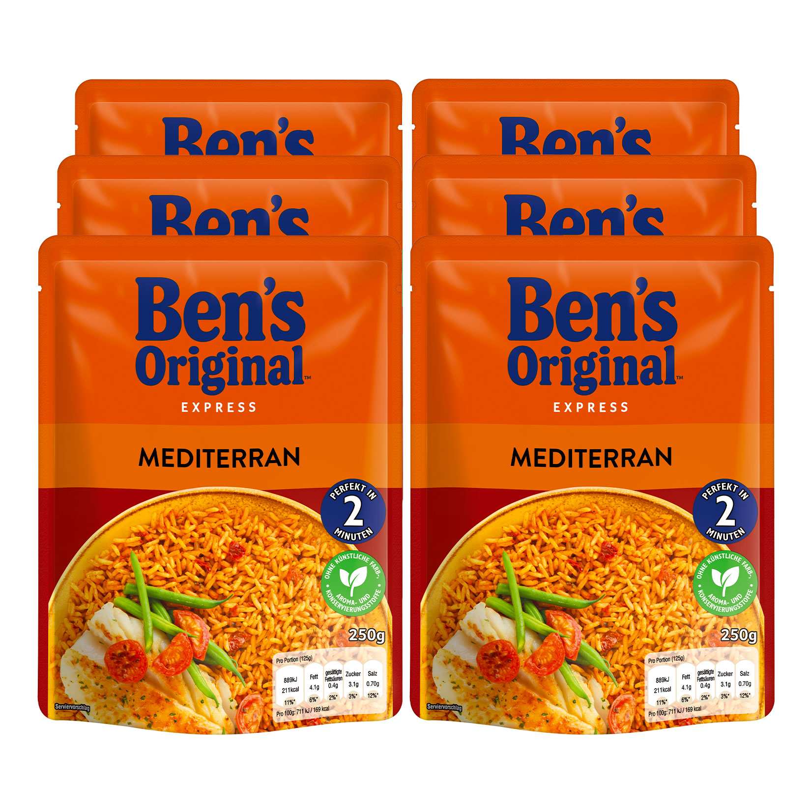 Ben's Original Expressreis Mediterran 250 g, 6er Pack - Bild 1