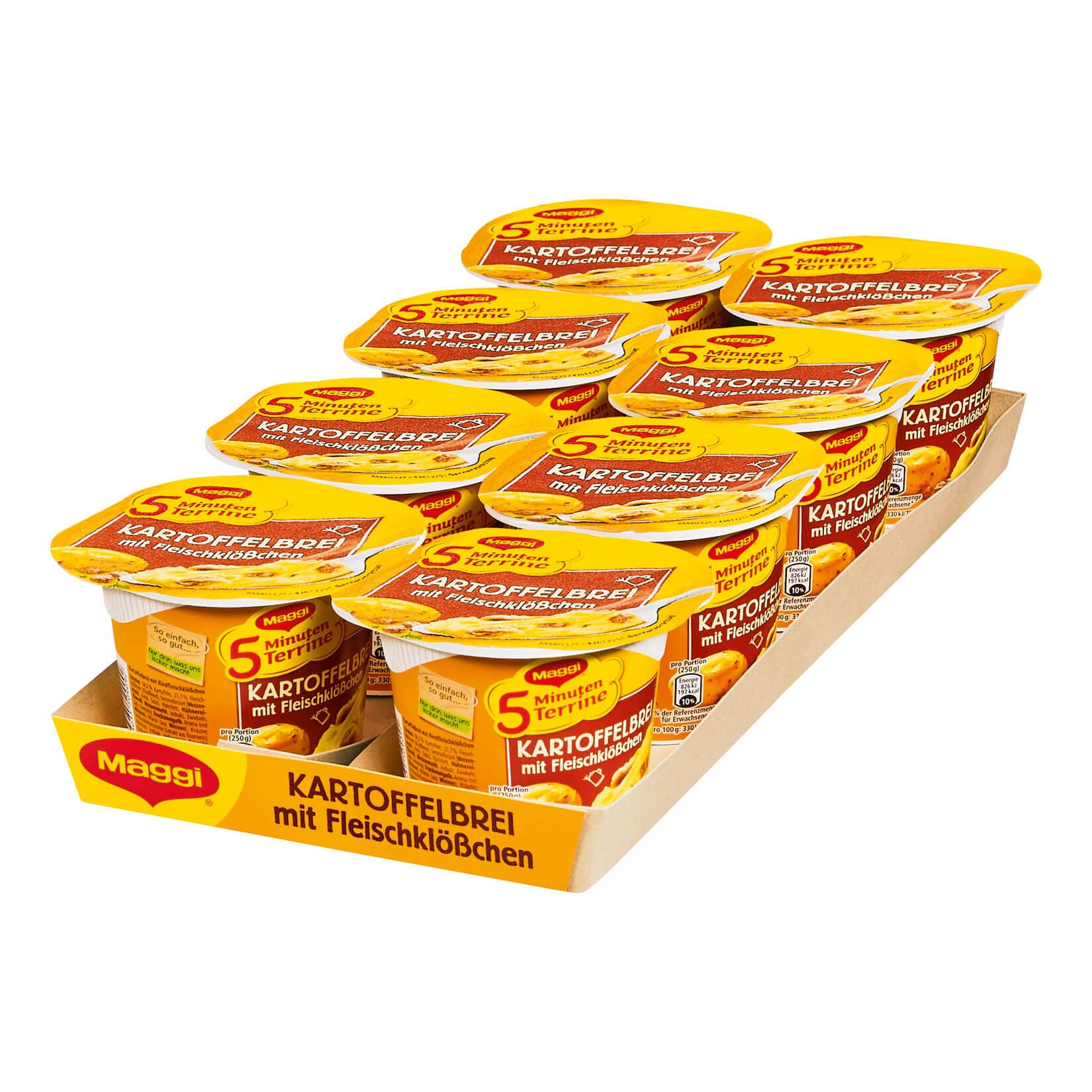 Maggi 5 Minuten Terrine Kartoffelbrei mit Fleischkl&ouml;&szlig;chen 46 g, 8er Pack - Bild 1