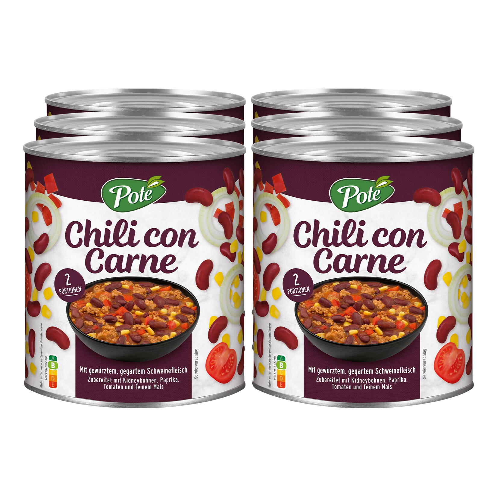 Pote Chili con Carne 800 g, 6er Pack - Bild 1