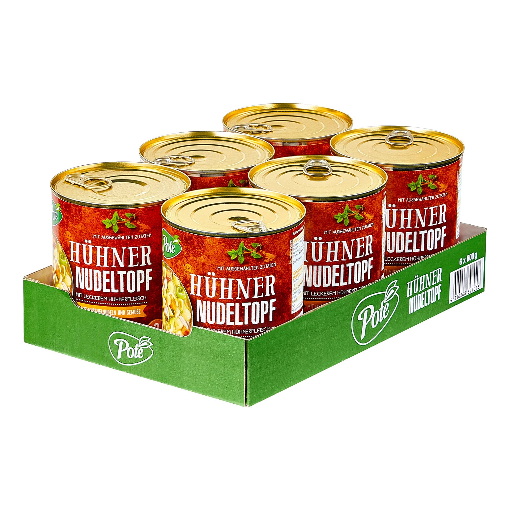 Pote H&uuml;hnernudeltopf 800 g, 6er Pack - Bild 1