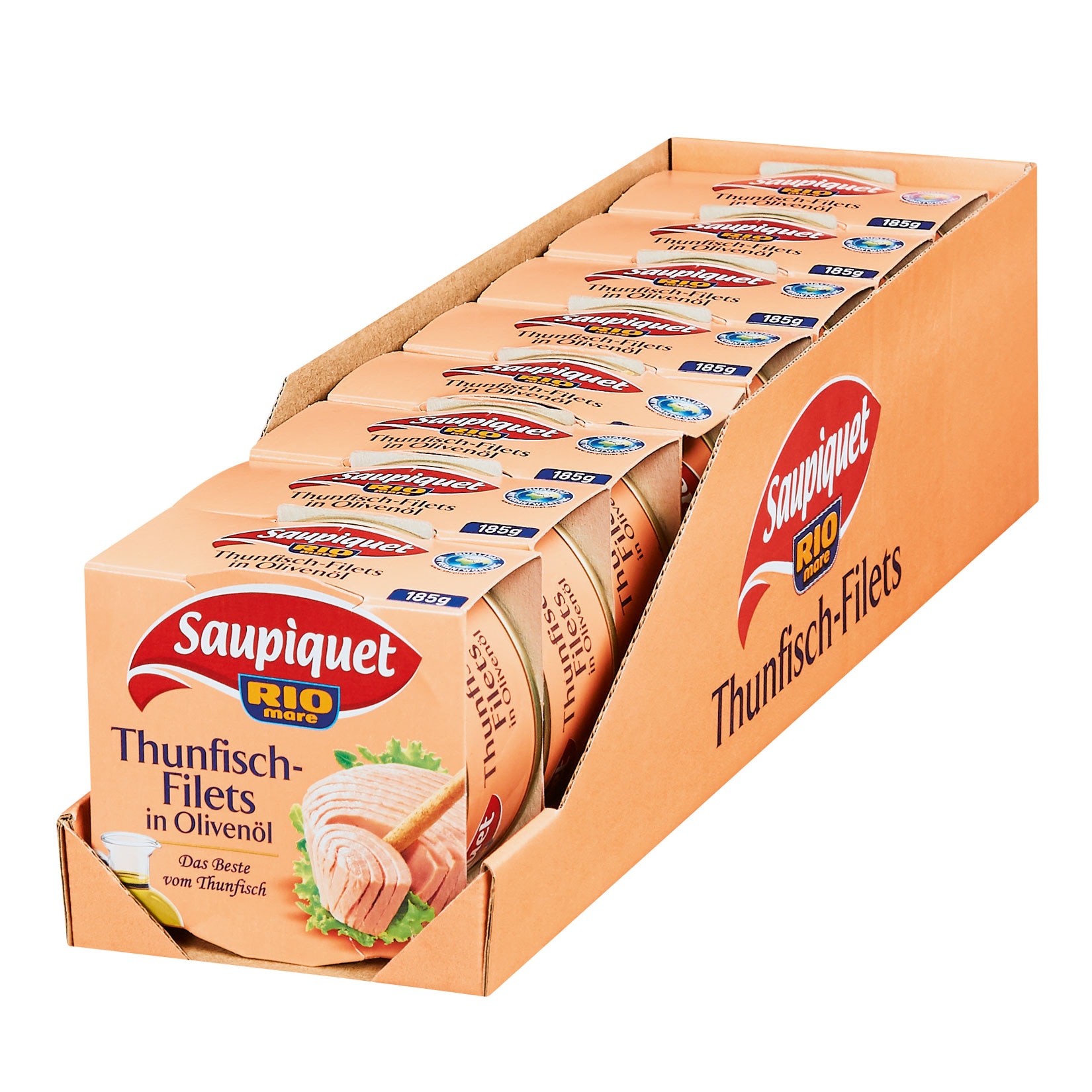 Saupiquet Thunfischfilet in Oliven&ouml;l 185 g, 8er Pack - Bild 1