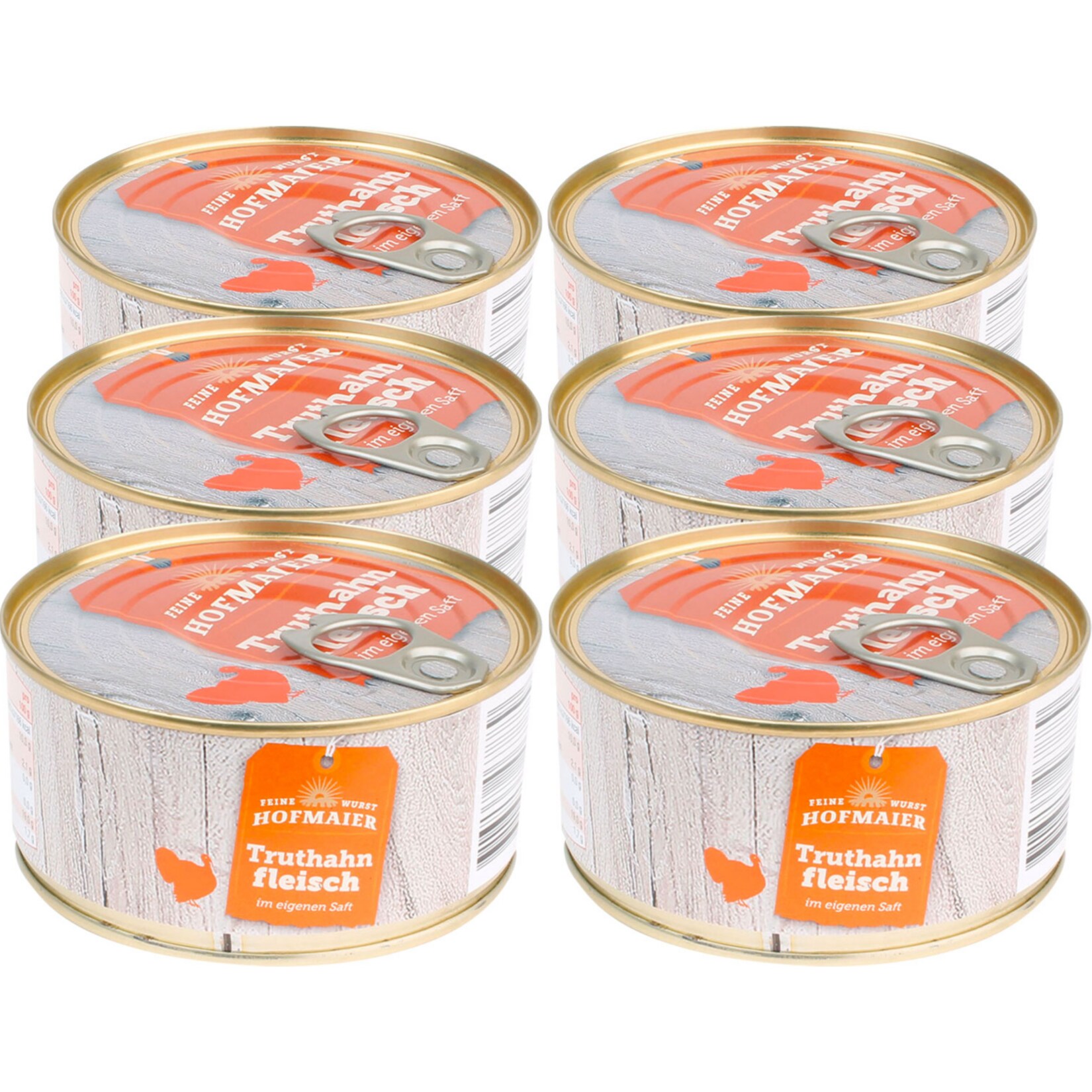Hofmaier Truthahnfleisch im eigenen Saft 300 g Abtropfgewicht, 6er Pack - Bild 1