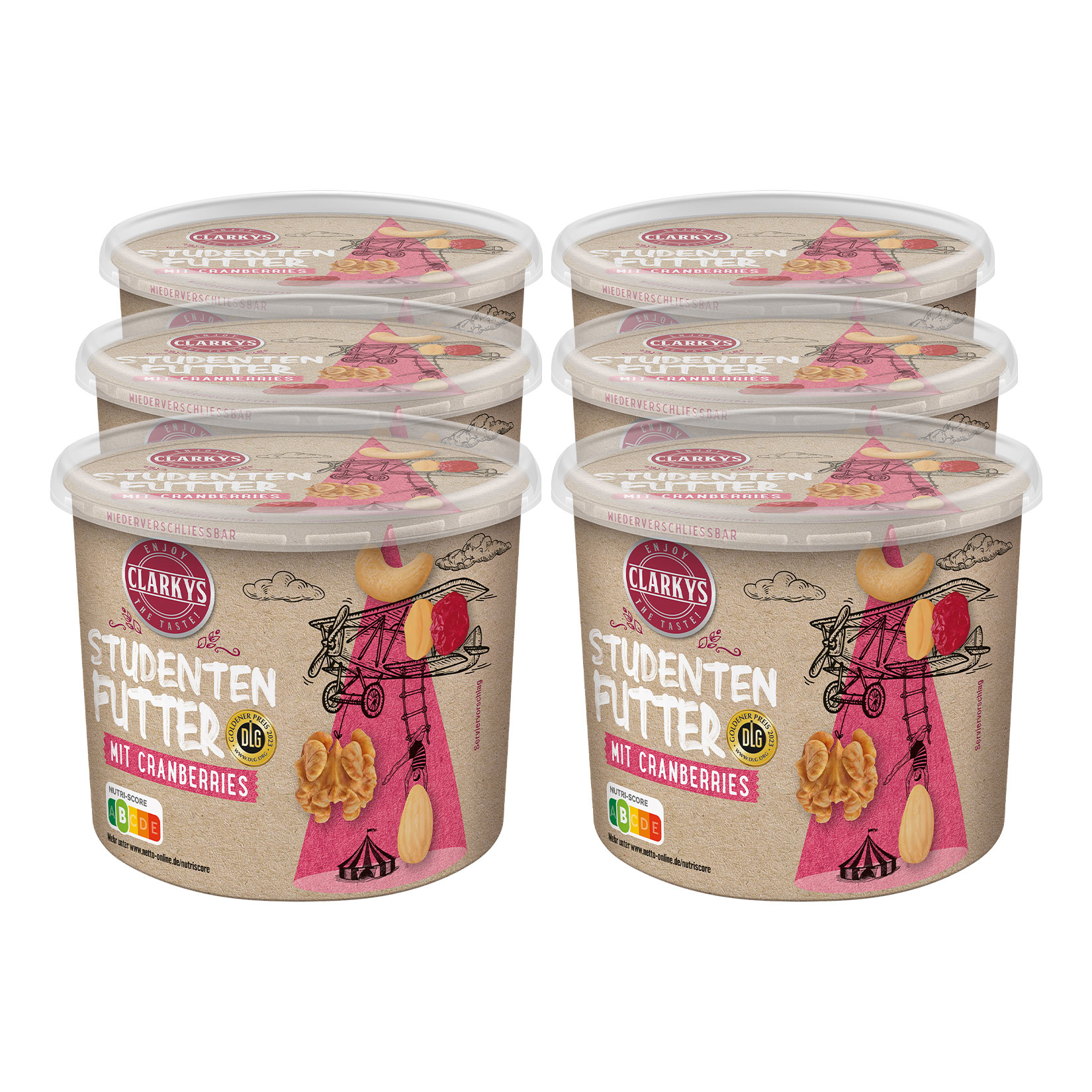 Clarkys Studentenfutter mit Cranberries 275 g, 6er Pack - Bild 1