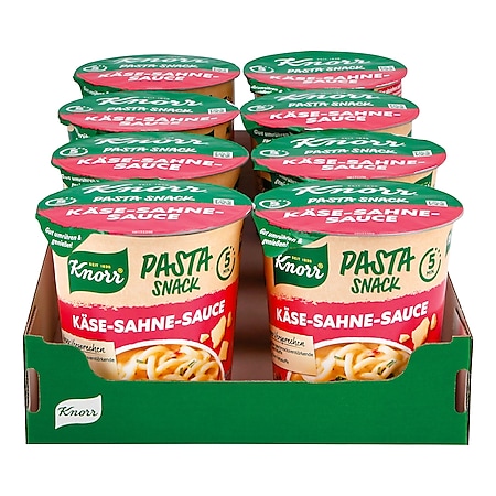 Knorr Snack Becher Spaghetti in Käse-Sahne-Sauce 71 g, 8er Pack - Bild 1