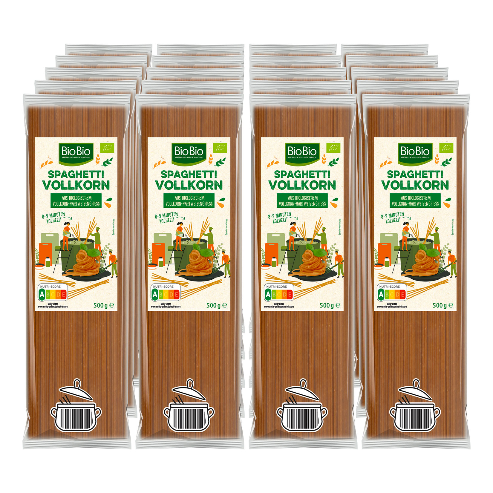 BioBio Vollkorn Spaghetti 500 g, 20er Pack - Bild 1
