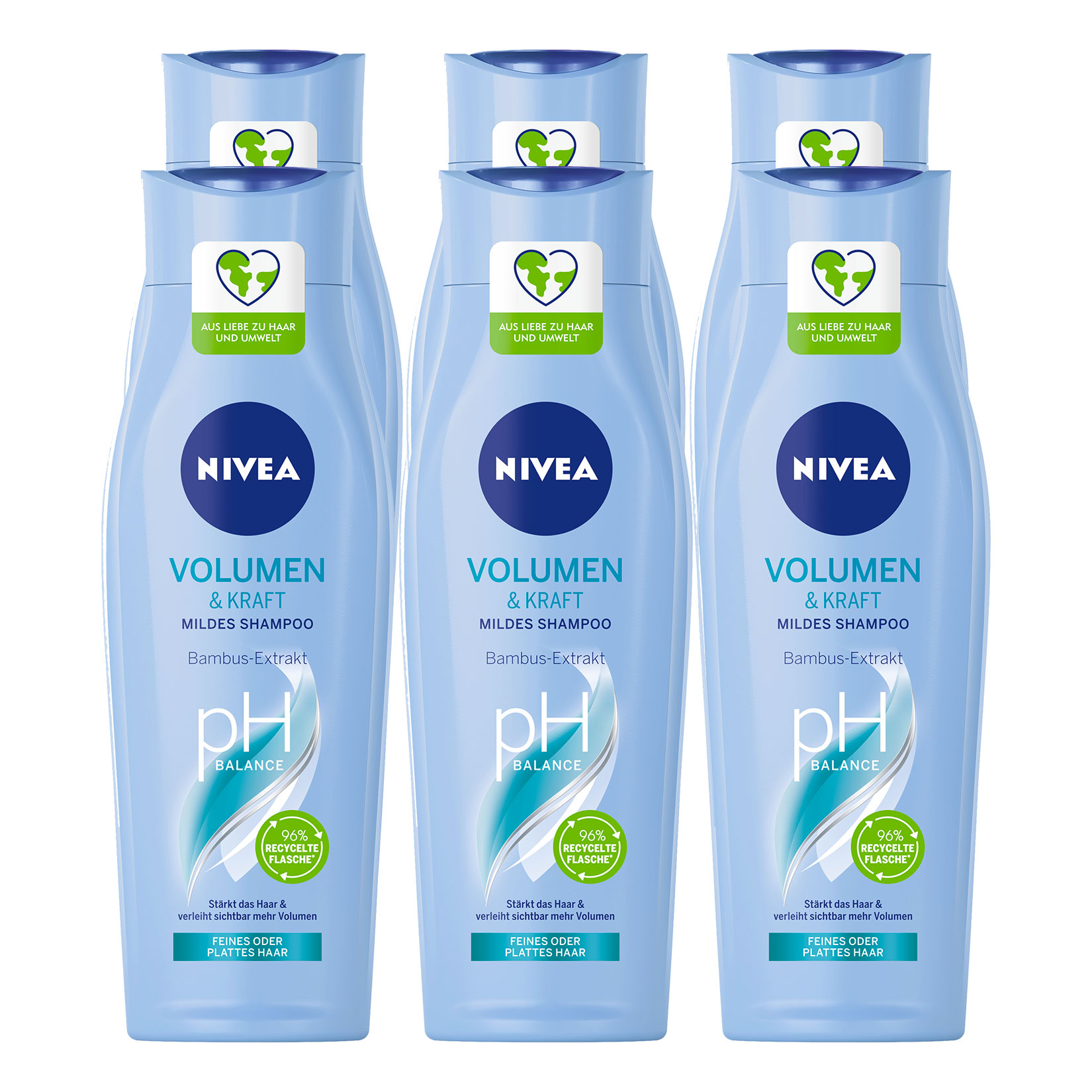 NIVEA Pflegeshampoo Volumen & Kraft 250 ml, 6er Pack - Bild 1