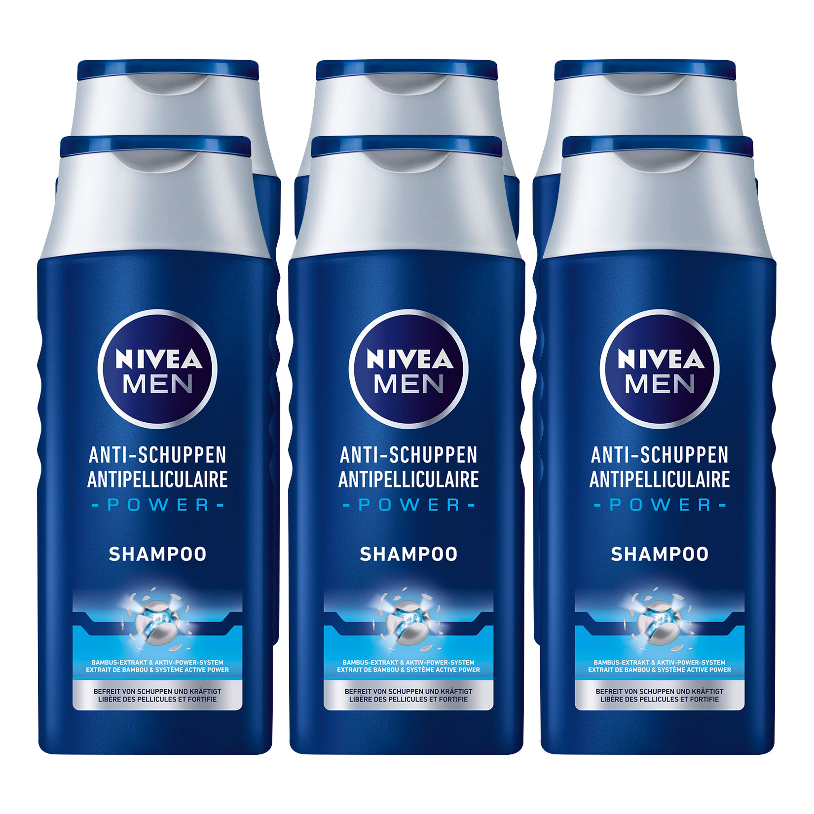 NIVEA Men Anti-Schuppen Power Shampoo 250 ml, 6er Pack - Bild 1