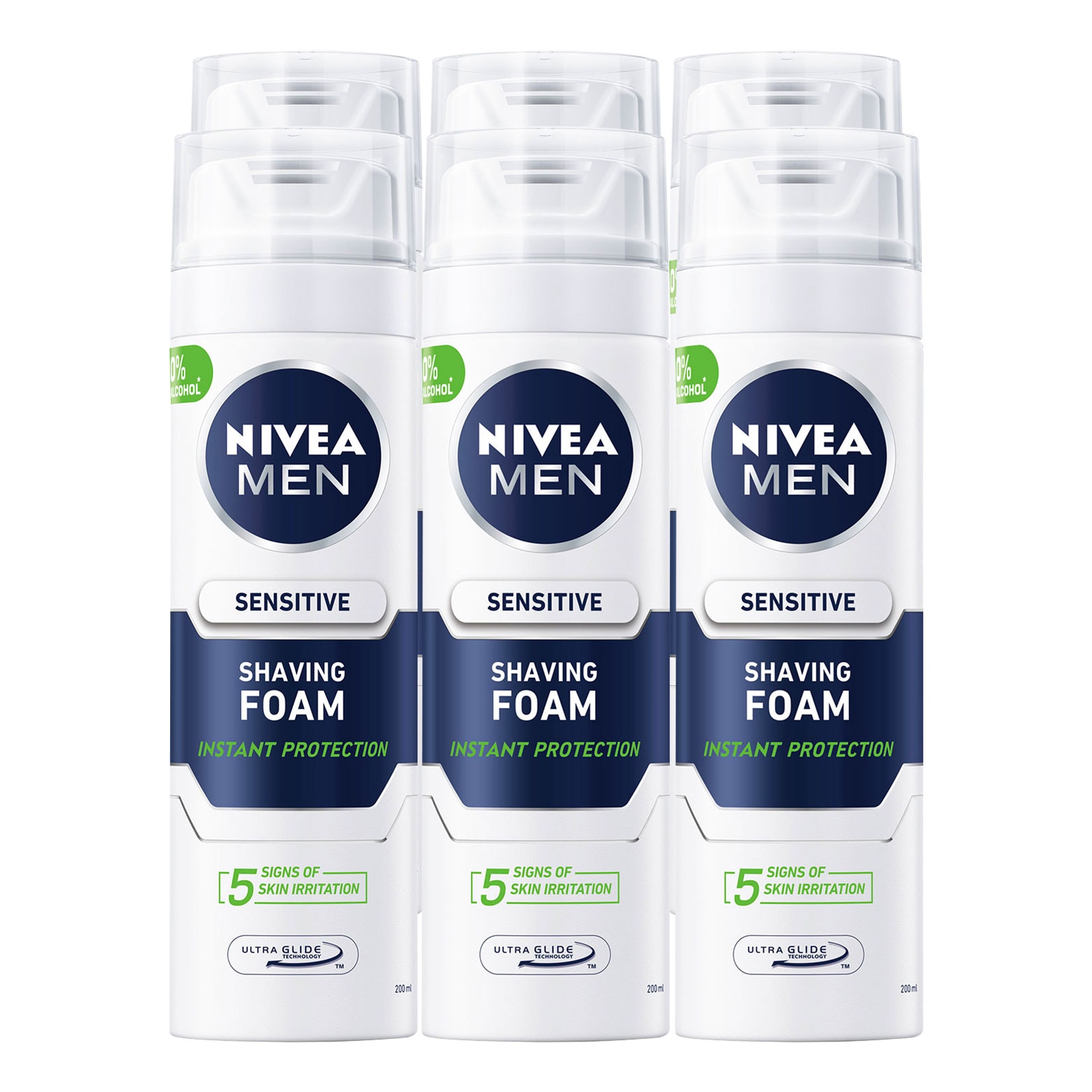Nivea men Rasierschaum sensitiv 200 ml, 6er Pack - Bild 1