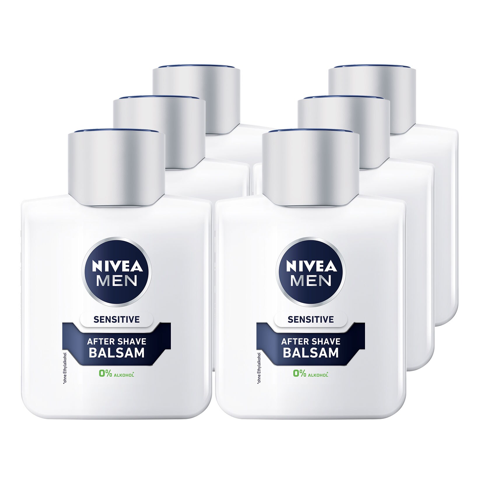 NIVEA MEN Aftershave Balsam Sensitive 100 ml, 6er Pack | 04006000079363