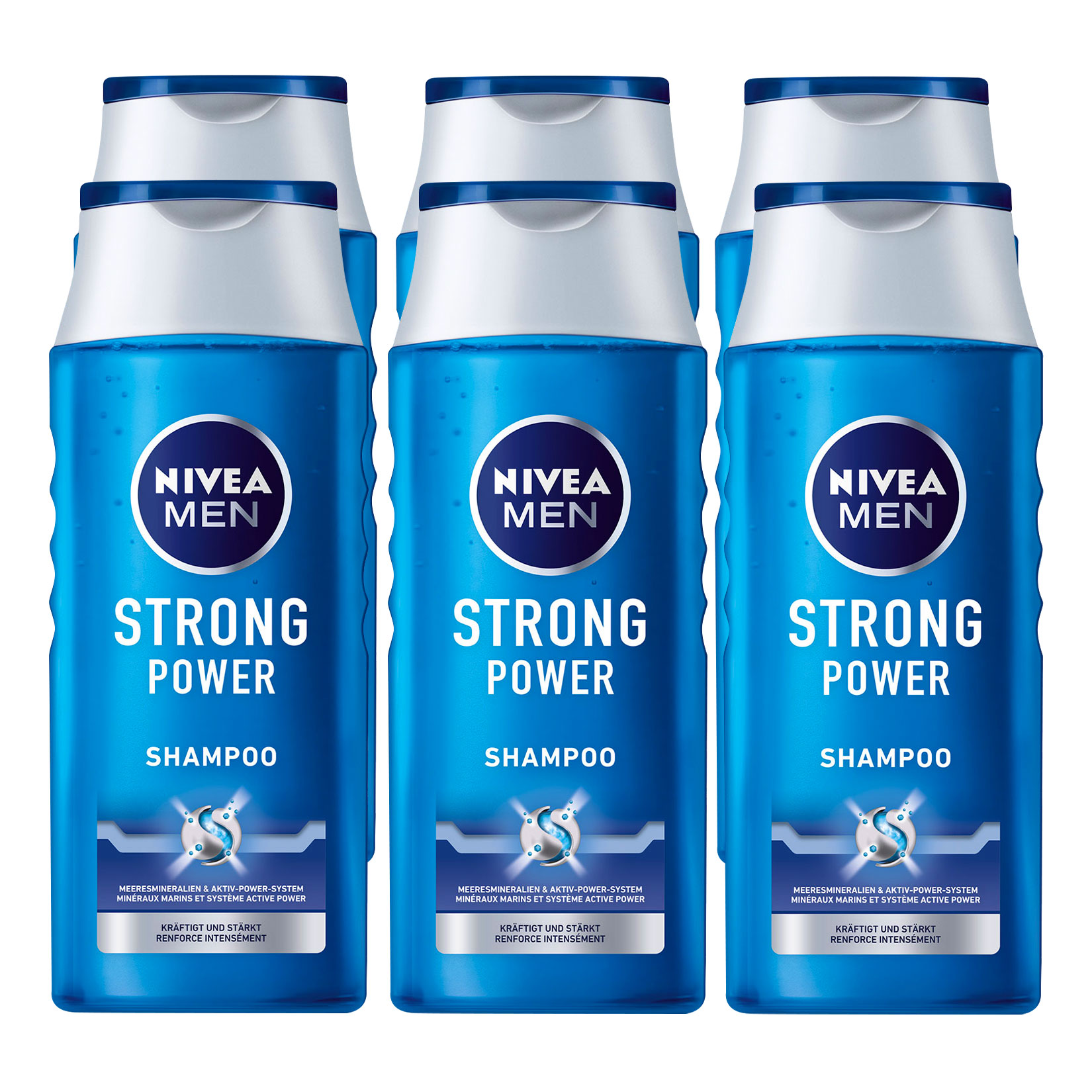 NIVEA Pflegeshampoo Strong Power 250 ml, 6er Pack - Bild 1