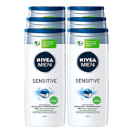 NIVEA MEN Sensitive Pflegedusche 250 ml, 6er Pack - Bild 1