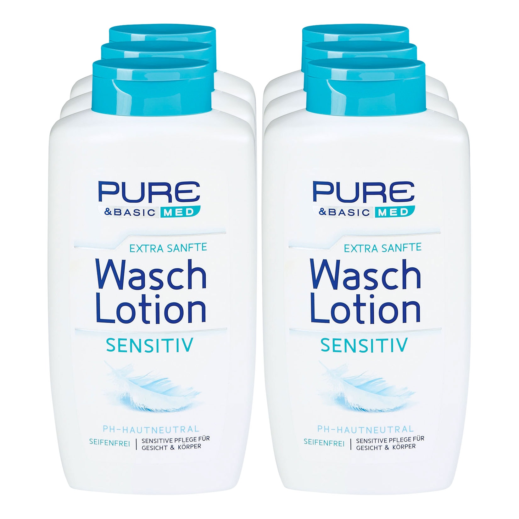 Pure & Basic Waschlotion Sensitiv 500 ml, 6er Pack - Bild 1