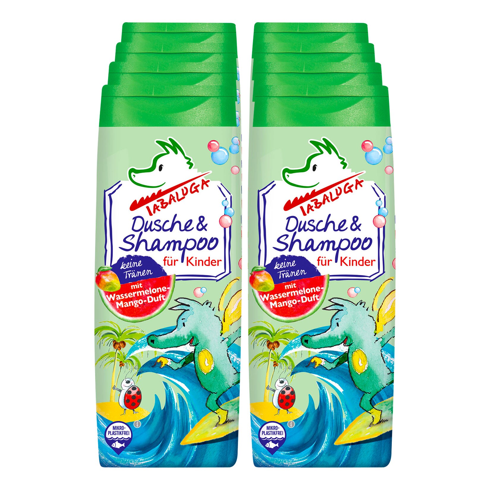 Tabaluga Kinder Dusche & Shampoo gr&uuml;n 300 ml, 8er Pack - Bild 1