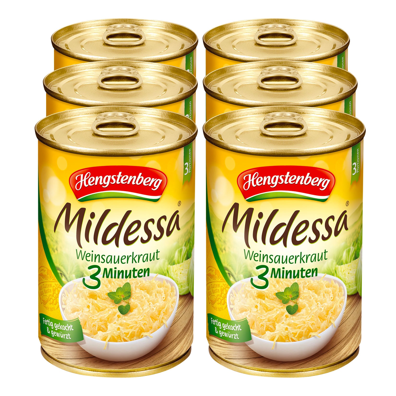 Hengstenberg Mildessa 3 Min. Sauerkraut 400 g, 6er Pack - Bild 1